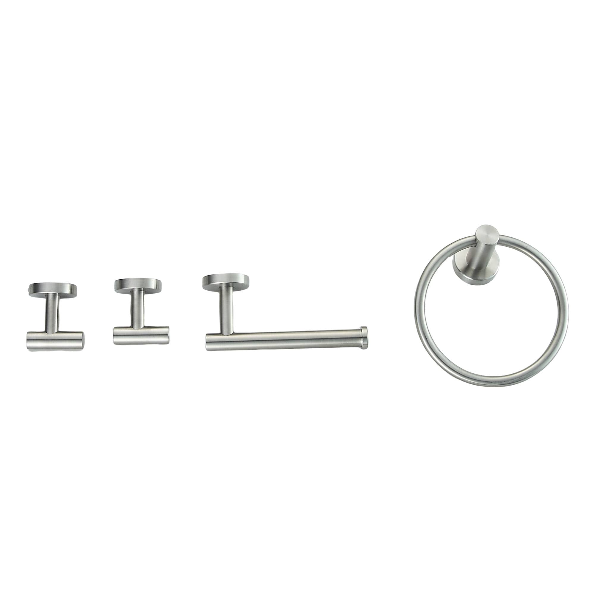 androme AD17BN4 Matte Black Decorative Bathroom Hardware Set Towel Bar, Toilet Paper Holder, Towel Ring ,Robe Hook Included