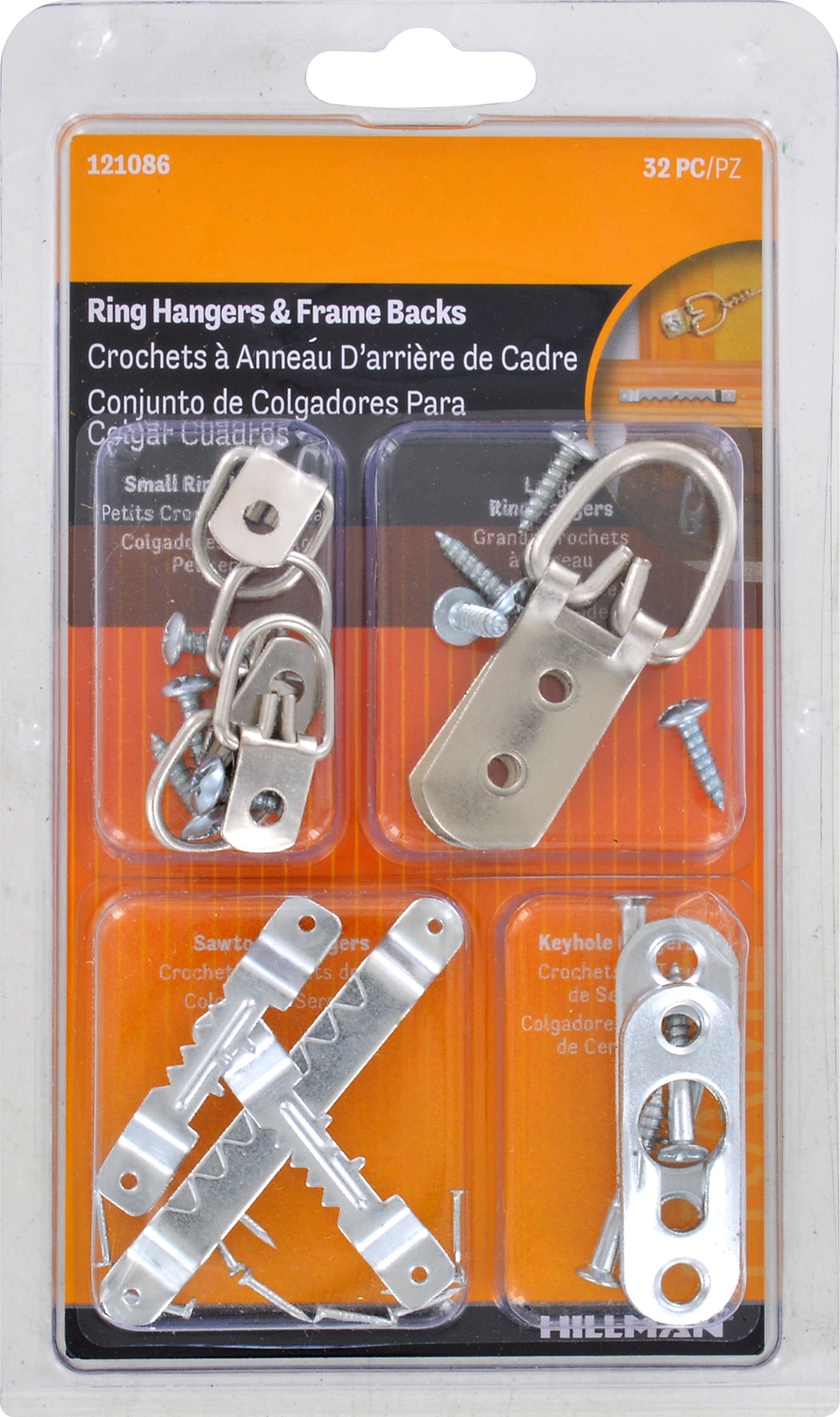 T-Lock Wood Security Hanger for Wood Picture Frames - 25 pk