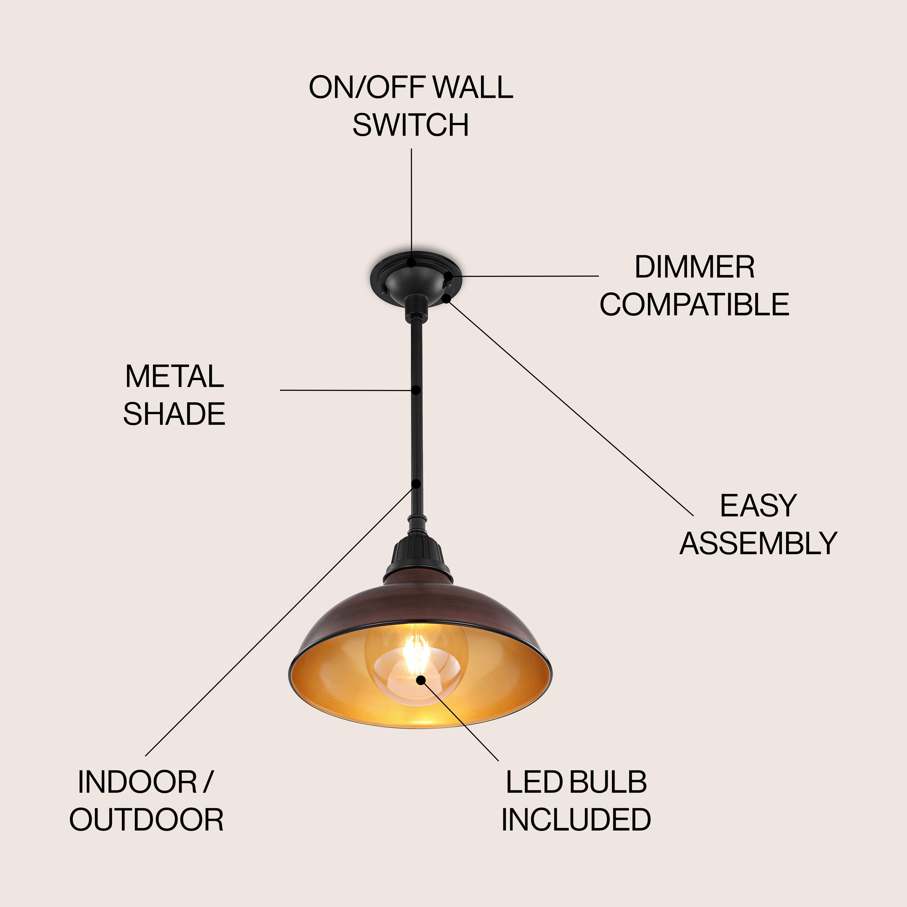 JONATHAN  Y JYL7611G Pendant-Lights - View #3