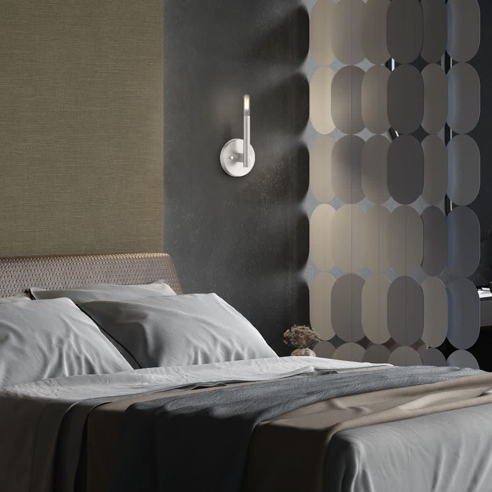 Livex Lighting Copenhagen Brushed Nickel 1 - Light Wall Light - Hardwired Electric Incandescent Fixture