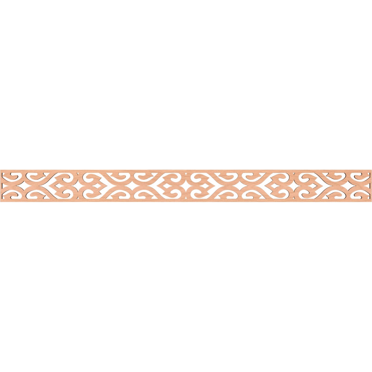 Ekena Millwork MLDA04X46KEEAL Keene Fretwork Flat Trim 4-in x 3.87-ft Alder Brown Unfinished 2155750 Pierced Wall Panel Moulding