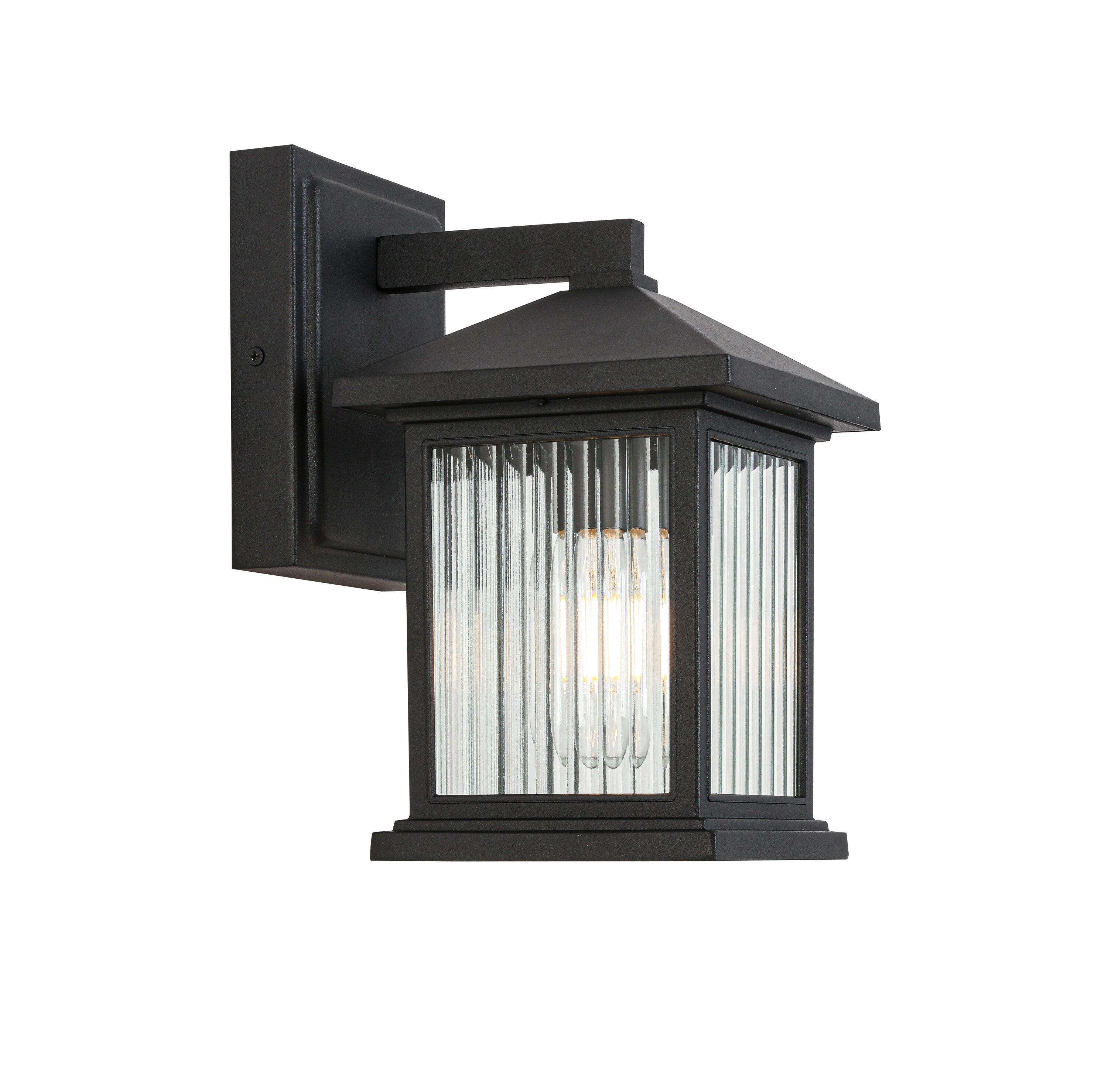 Flynama L-P179782 1 -Light 10-in H Black Hardwired Outdoor Wall Light