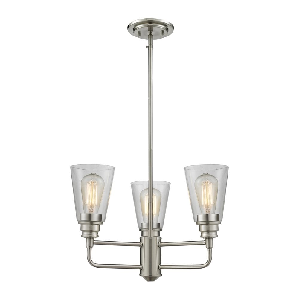 Z-Lite 428-3-BN Annora 3 -Light Brushed Nickel Modern/contemporary For Use in Bedrooms, Dining Rooms, Foyers, Kitchens, Living Rooms Chandelier