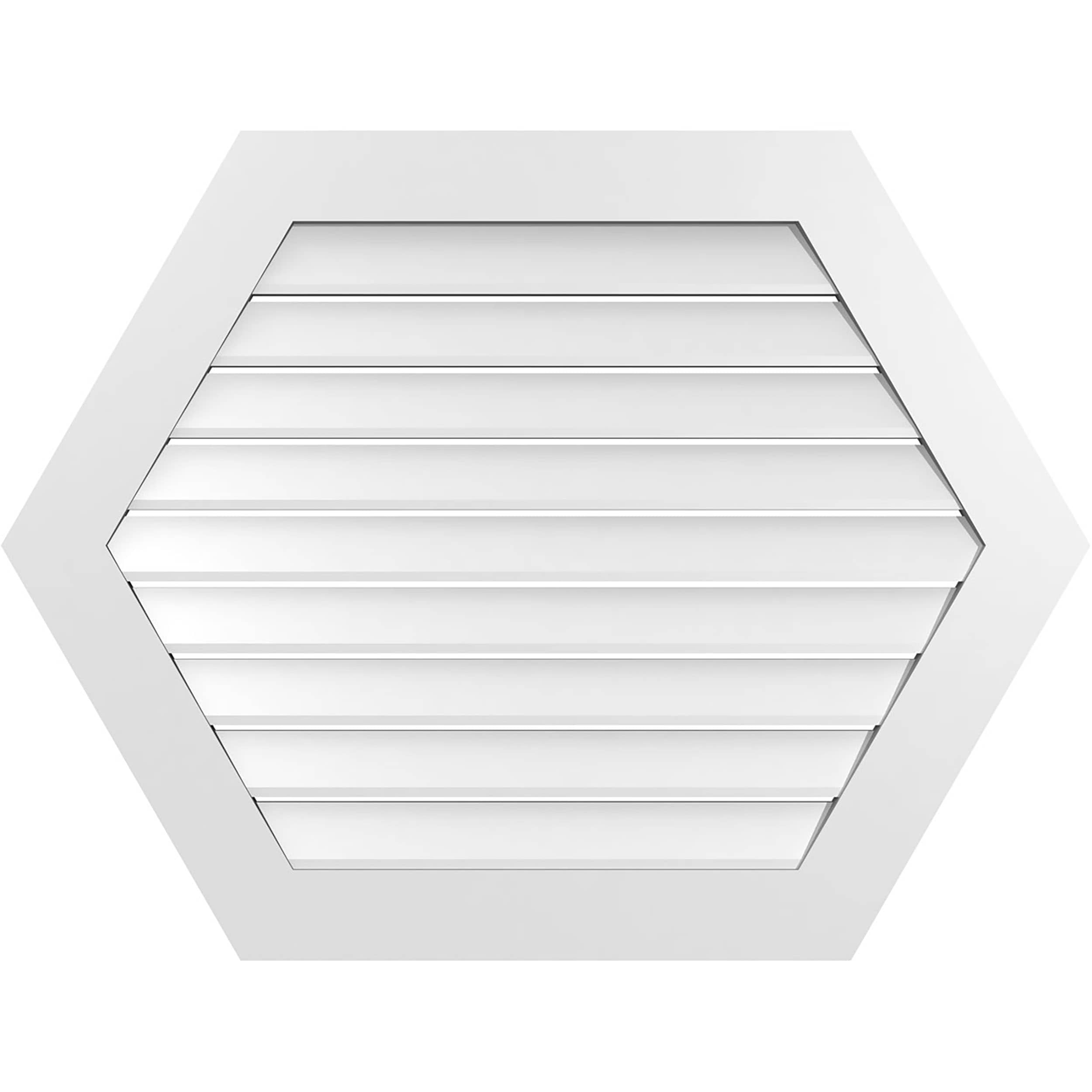 Ekena Millwork GVPHP42X3201SF 42-Inches x 32-Inches Off-white Peaked PVC Gable Louver Vent