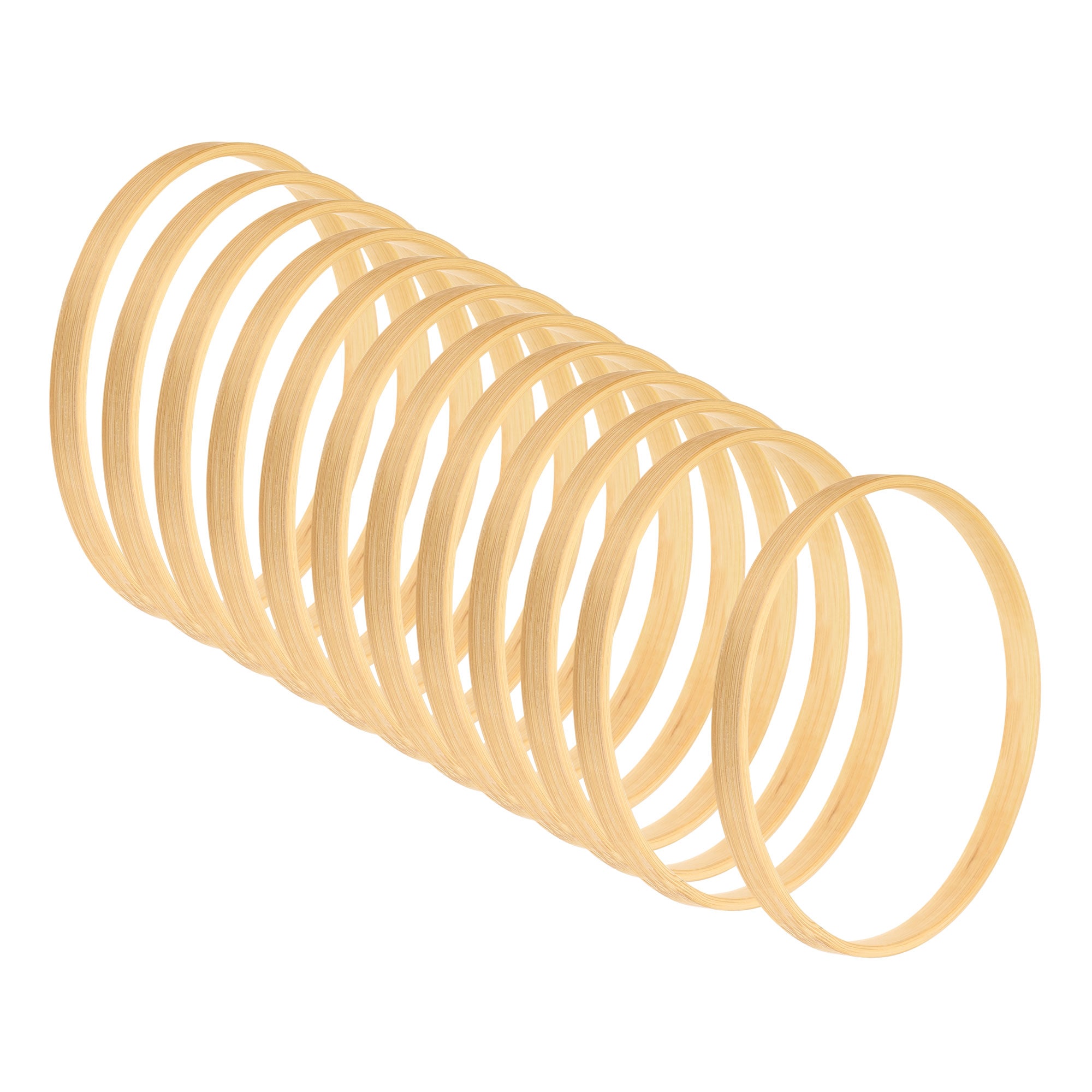 PATIKIL 4.7 Inch Wooden Bamboo Floral Hoop 12pcs Craft Rings for DIY Wedding Wreath Decor Dream Catcher and Hanging Crafts