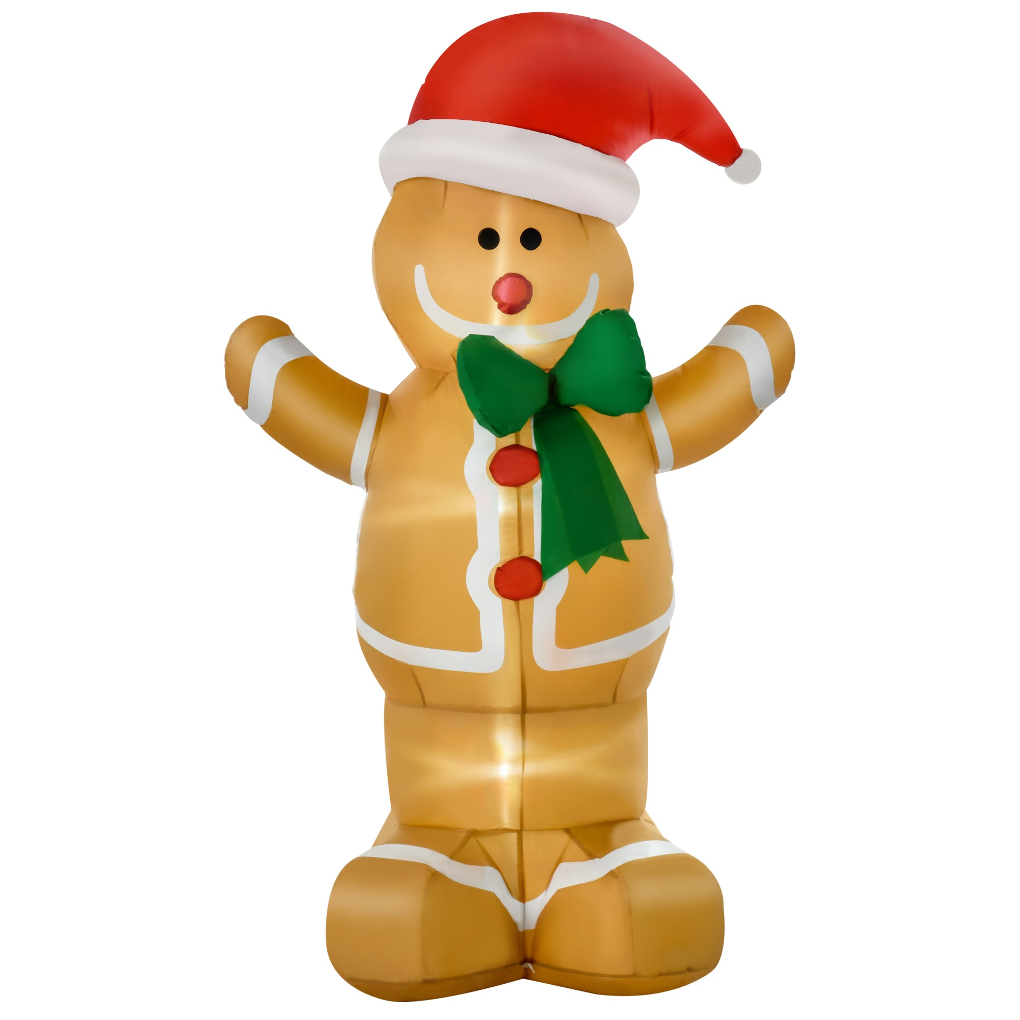 WELLFOR HYZ22883US 6-Feet Lighted Gingerbread Christmas Inflatable Archway