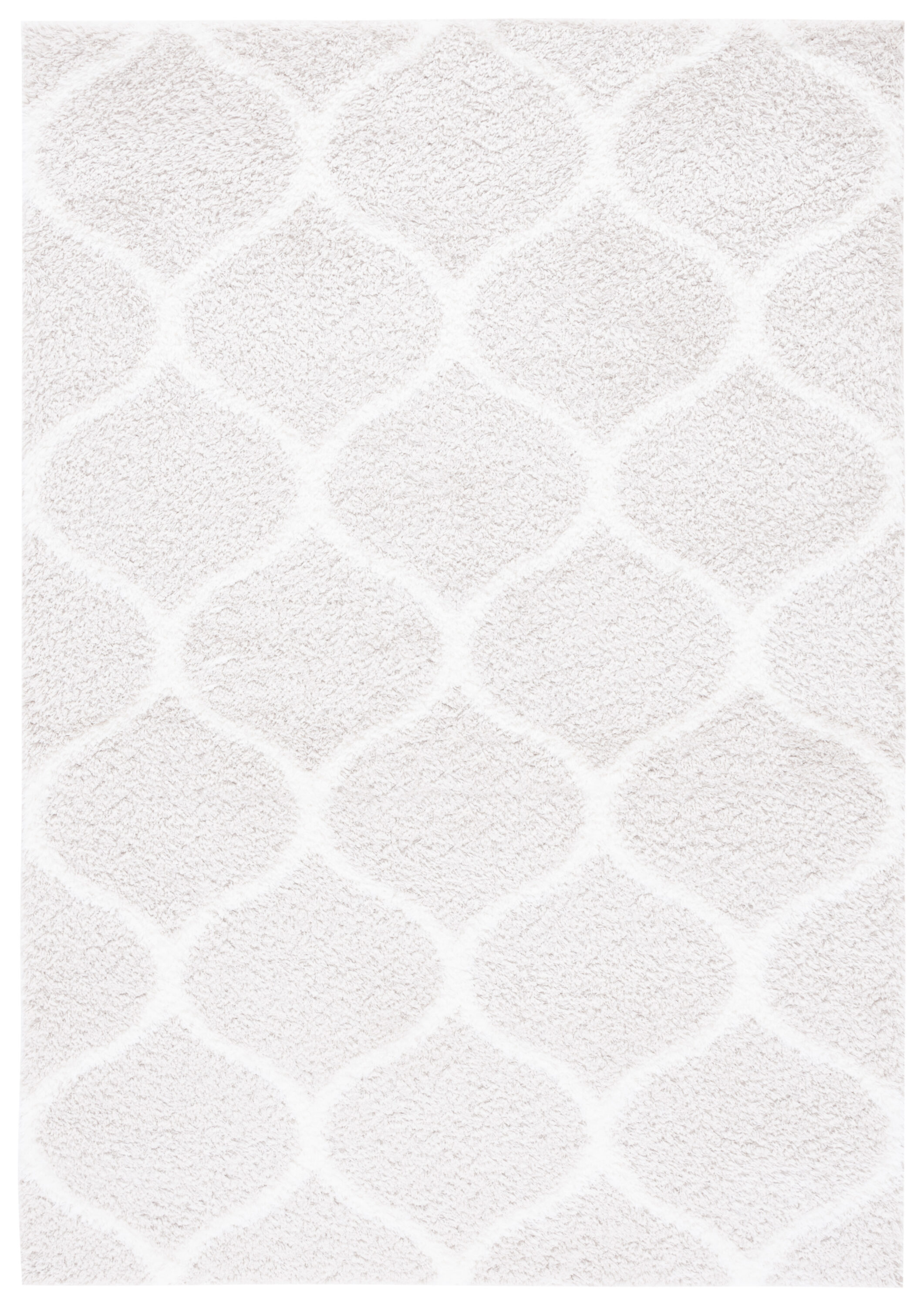 Safavieh THO677G-4 4 x 6 (ft) Loomed Polypropylene Silver/White Rectangular Indoor Trellis Mid-Century Modern Area rug