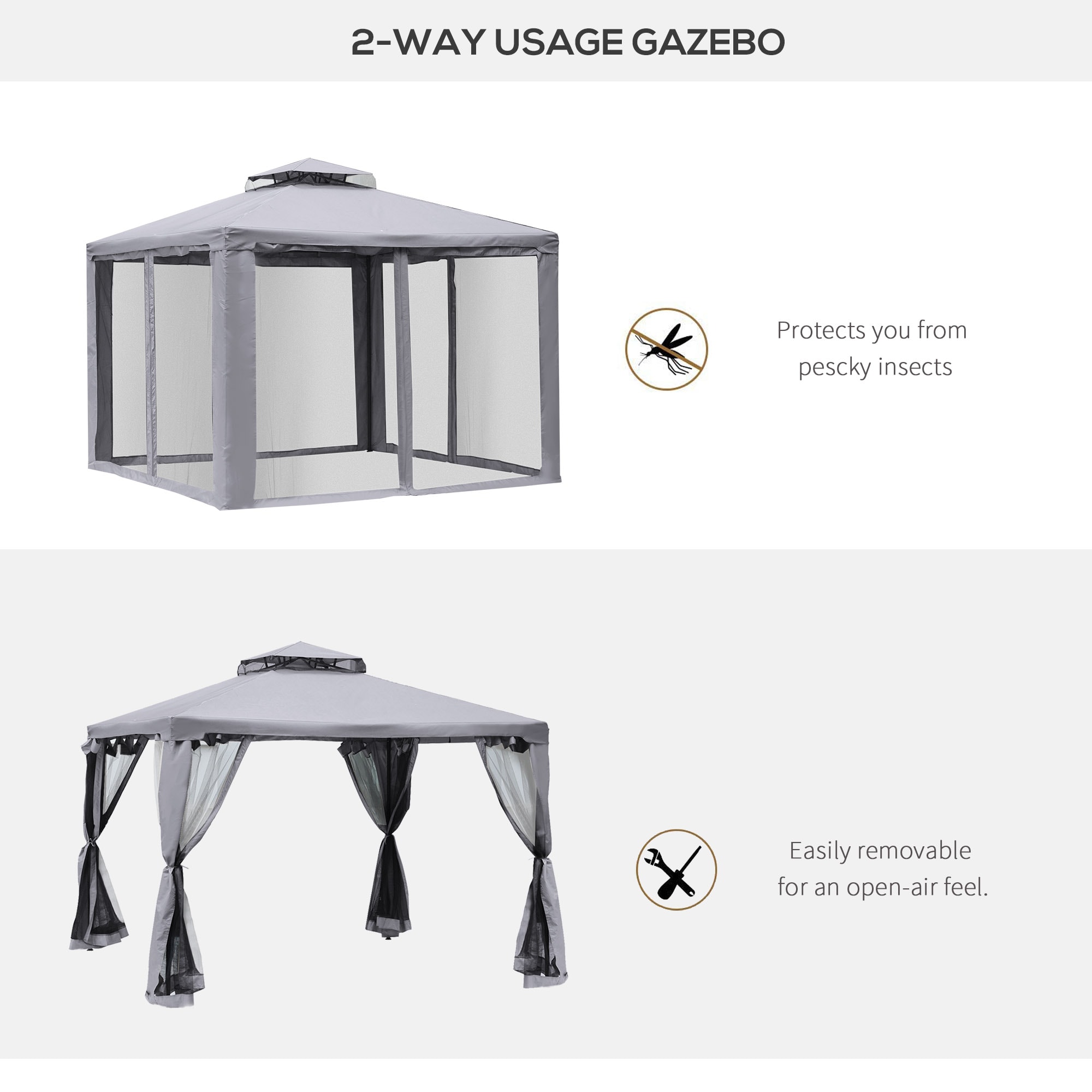 Forclover HYFE-3907BE Wood-Resin-Gazebos - View #4