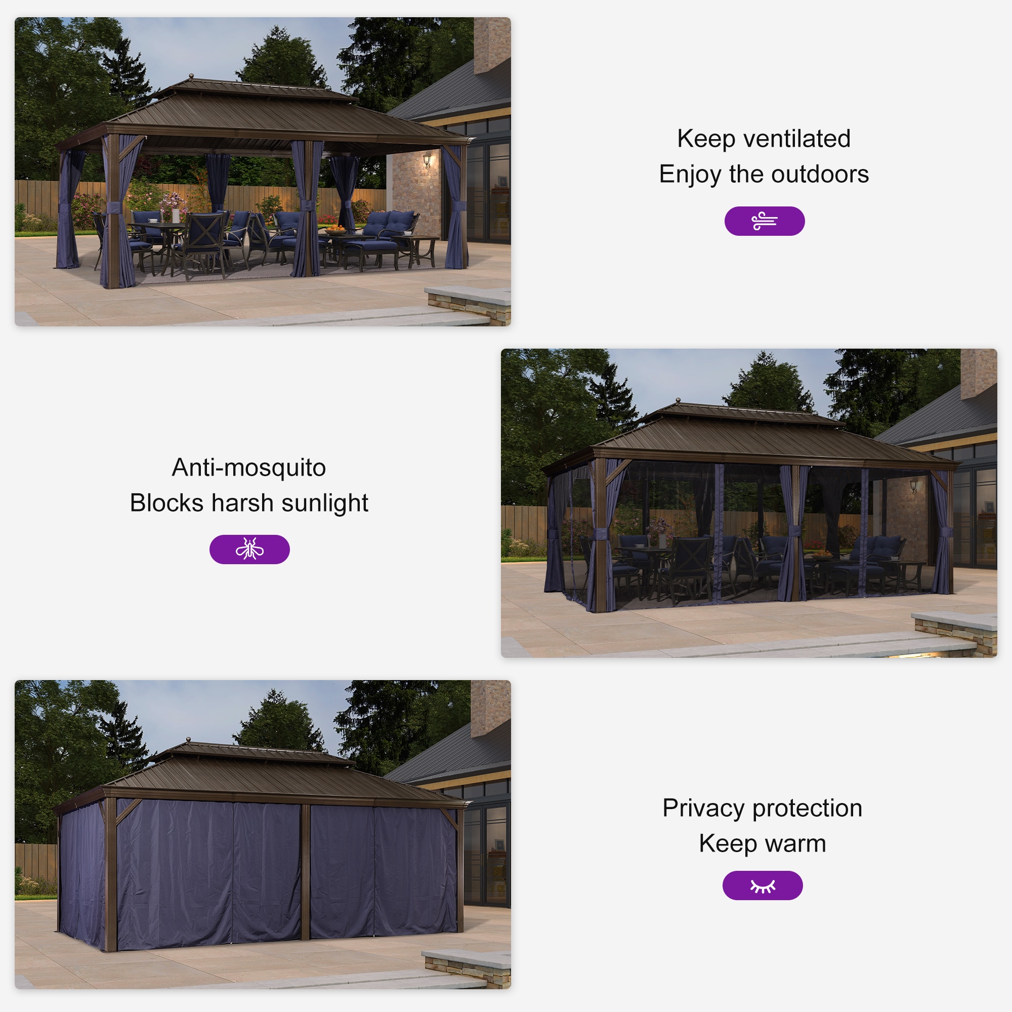 PURPLE LEAF LSMHS1220NB Wood-Resin-Gazebos - View #9