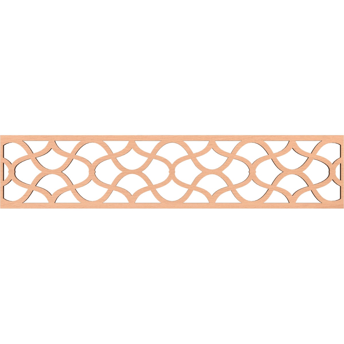 Ekena Millwork MLDB10X46RSTAL Resort Fretwork Flat Trim 10-in x 3.9-ft Alder Brown Unfinished 2155911 Pierced Wall Panel Moulding