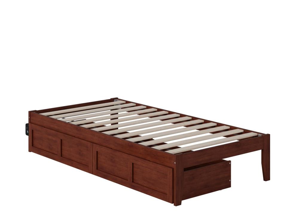 AFI Furnishings Colorado Walnut Twin Wood Platform Bed With Storage In ...