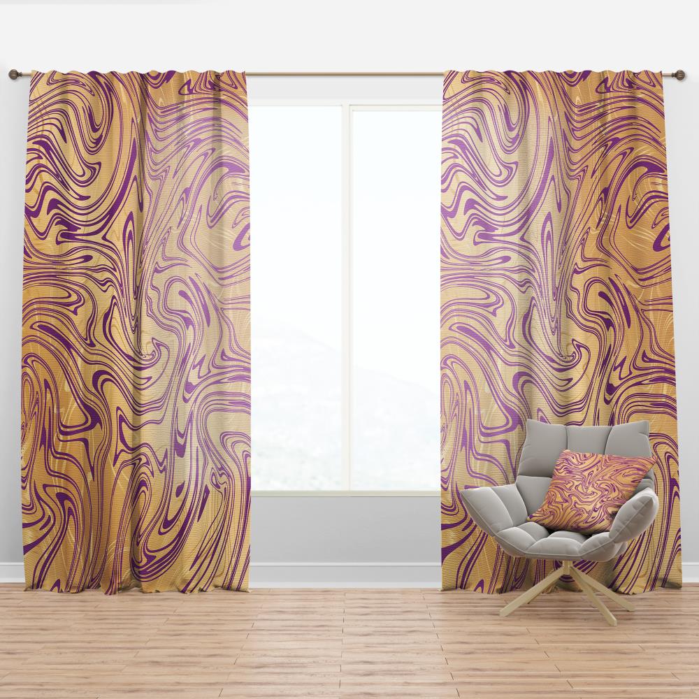 Designart CTN24627-52-120 120-Inches Purple Abstract Room darkening Thermal lined Rod pocket Single curtain panel