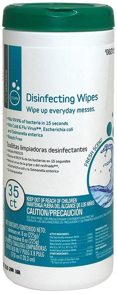 Style Selections 89-035F337 35-Count Fresh Disinfectant Wipes All-Purpose Cleaner