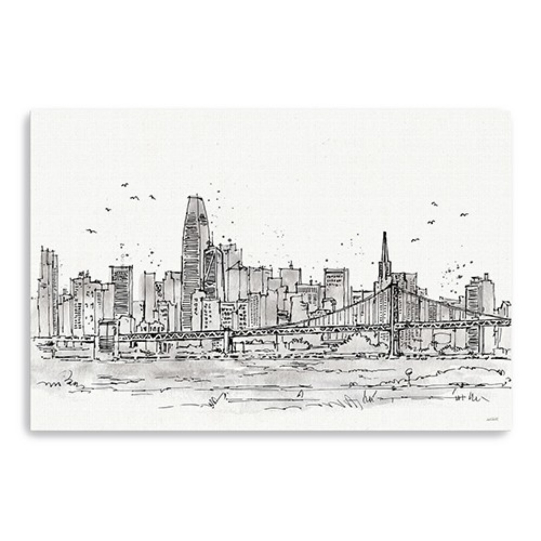 Boston City Skyline Wood Wrapped Candle