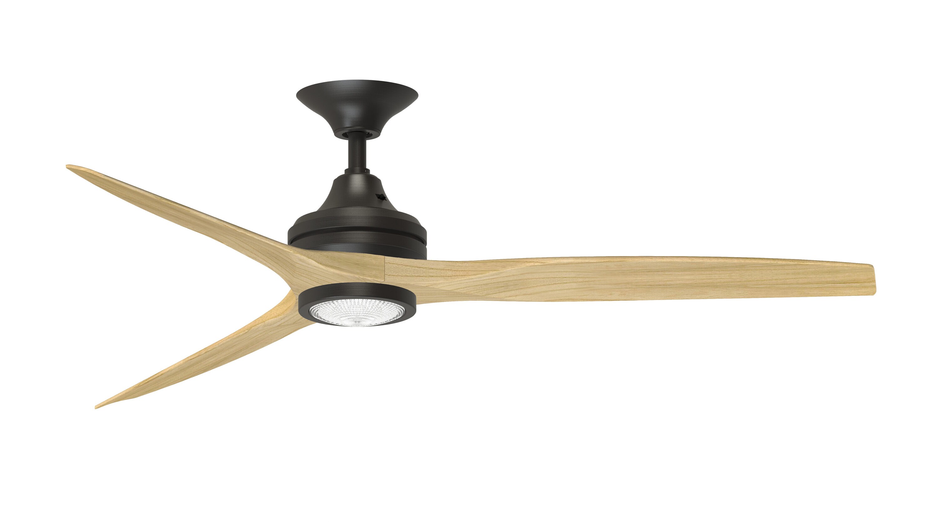 Fanimation FP6721BDZ-60N-LK Spitfire 60-in Integrated LED Outdoor Dark Bronze with Natural Blades Propeller Ceiling Fan With Light - Remote Included ( 3 -Blade )