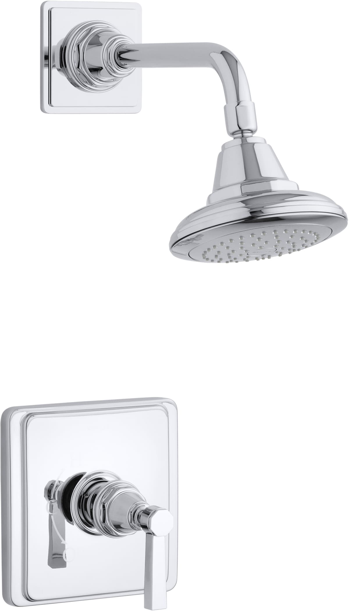 KOHLER TS13134-4A-CP Pinstripe Polished Chrome 1-handle Single function 6.6875-Inches Round Shower Faucet
