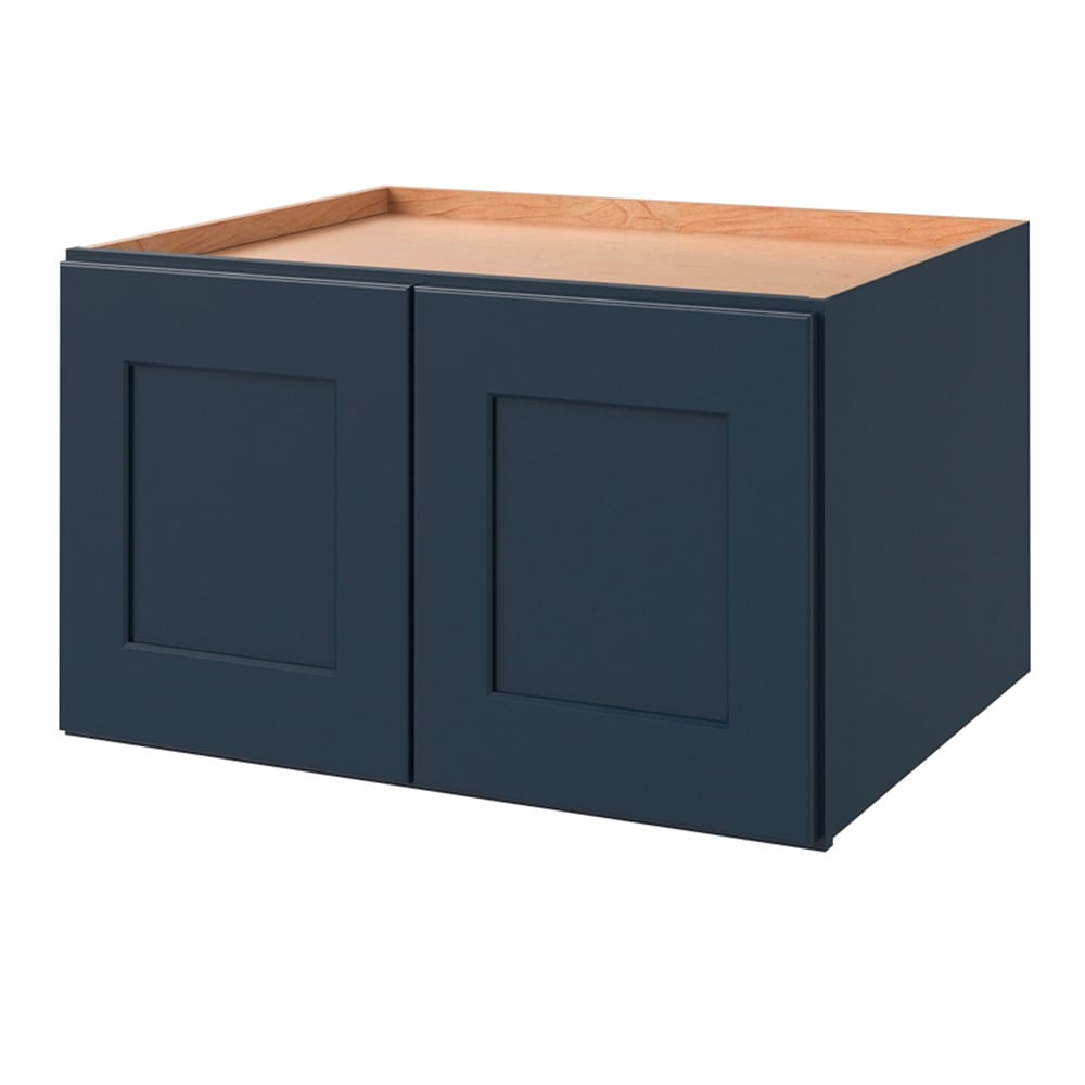 allen + roth Port 30-in W x 18.125-in H x 12-in D Navy Wall Fully Assembled Cabinet (Flat Panel Shaker Door Style)