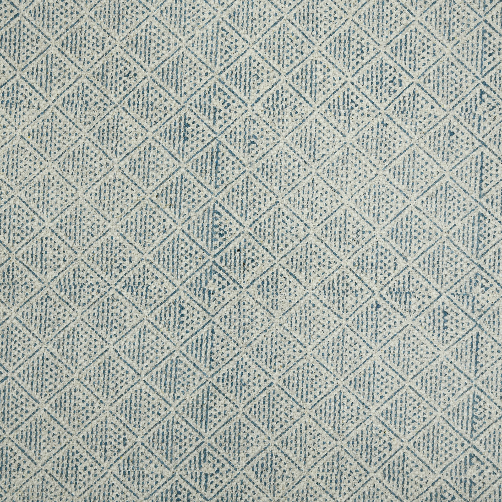 Dune Estra Blue Geometric Cotton Flatweave Rug