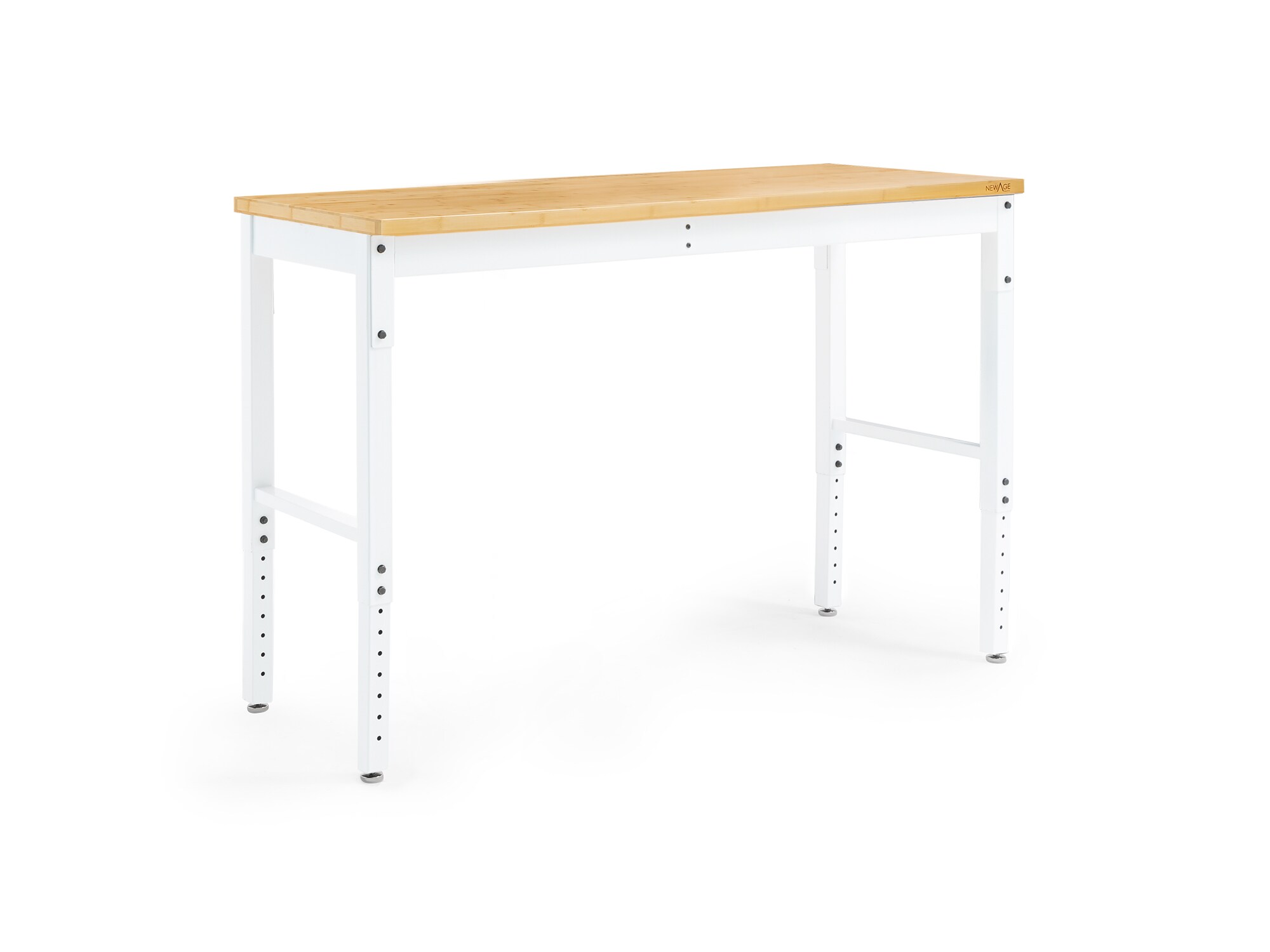 NewAge Products 56-in L x 43-in H White Bamboo Adjustable Height Portable Work Bench 55939 Sansujyuku sansujyuku.com