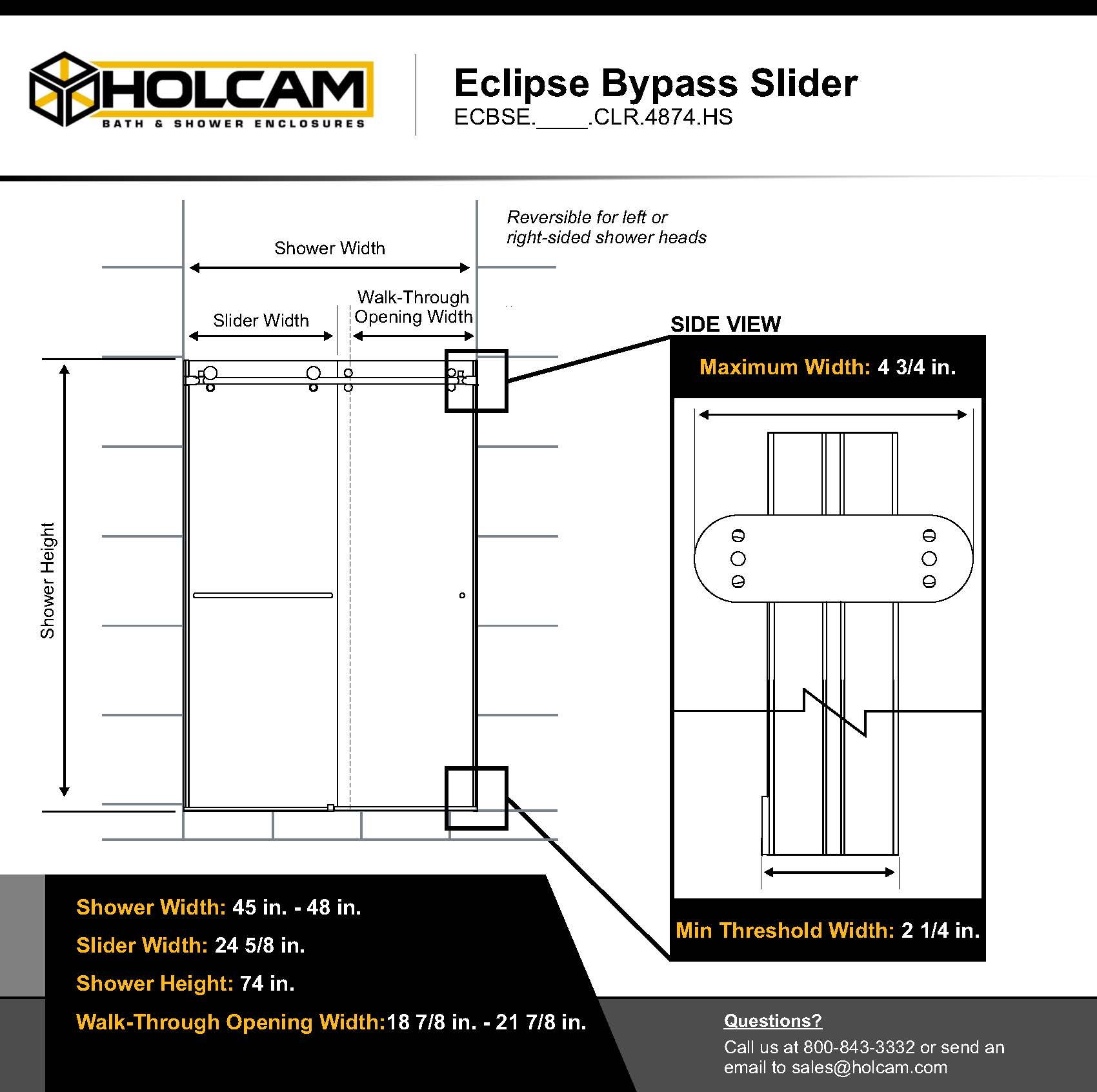 Holcam ECBSEORBCLR4874HS Shower-Doors - View #8