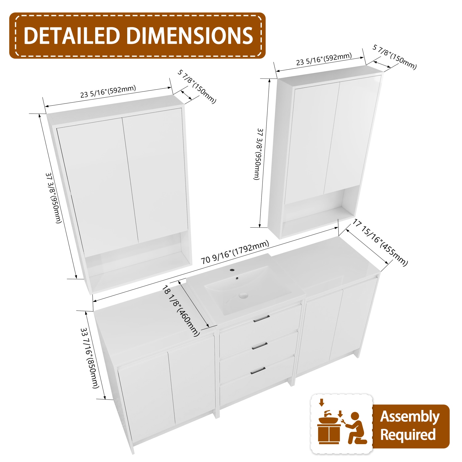 Streamdale Furniture W999S00428 Bath-Vanity-Combo - View #3