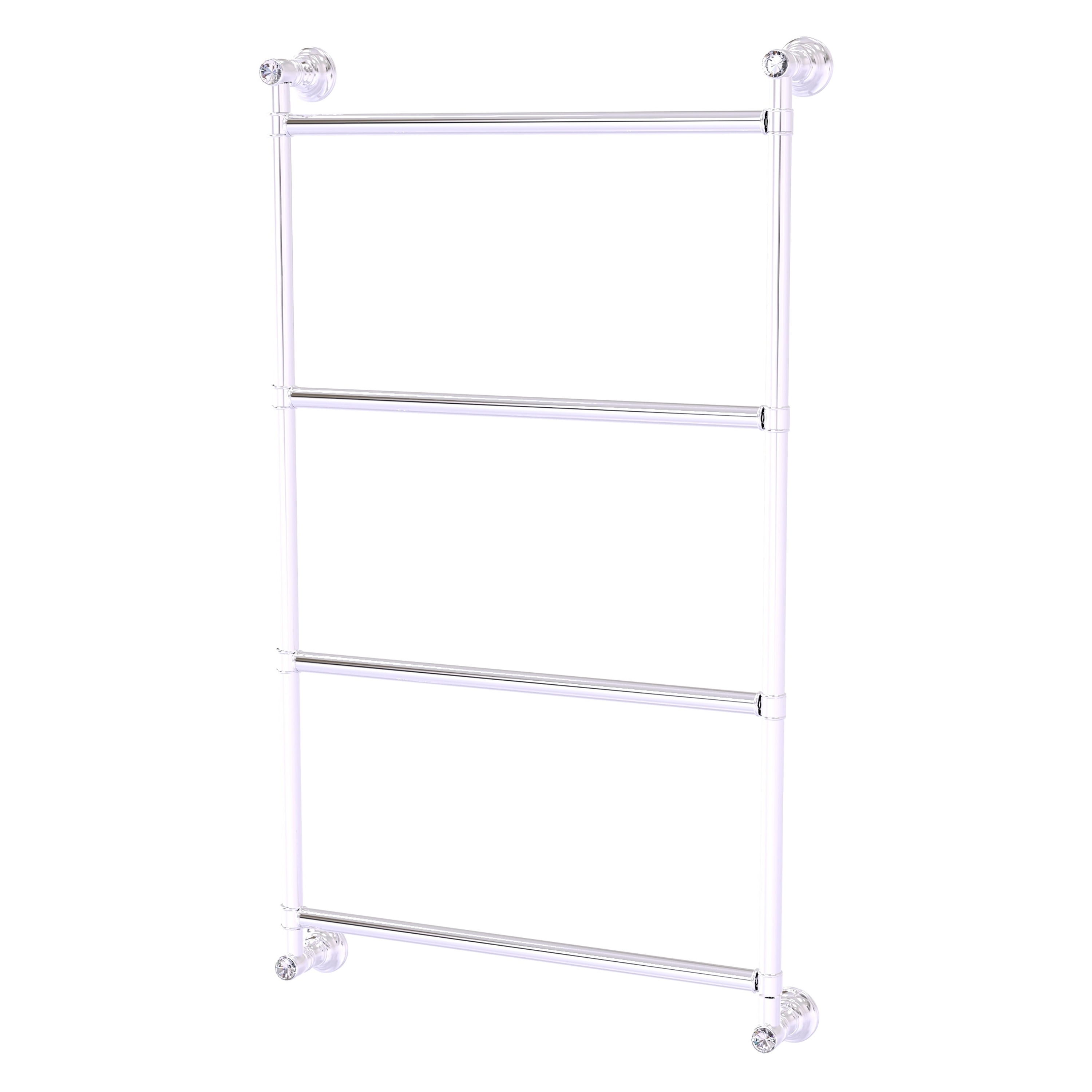Allied Brass CC-28-36-PC Carolina Crystal 36-in double Polished Chrome Wall mount Double Towel Bar
