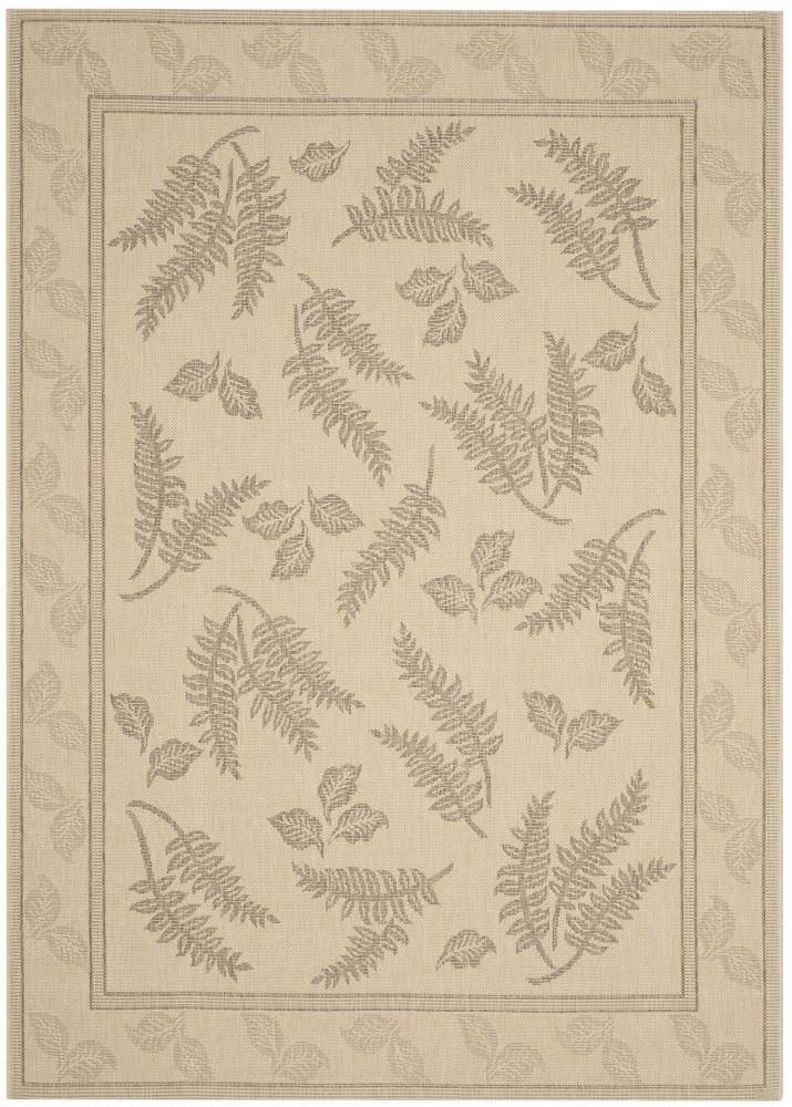 Safavieh CY0772-3001-8 Courtyard Florette 8 x 11 (ft) Loomed Polypropylene Natural/Brown Rectangular Indoor/Outdoor Floral/Botanical Coastal Area rug