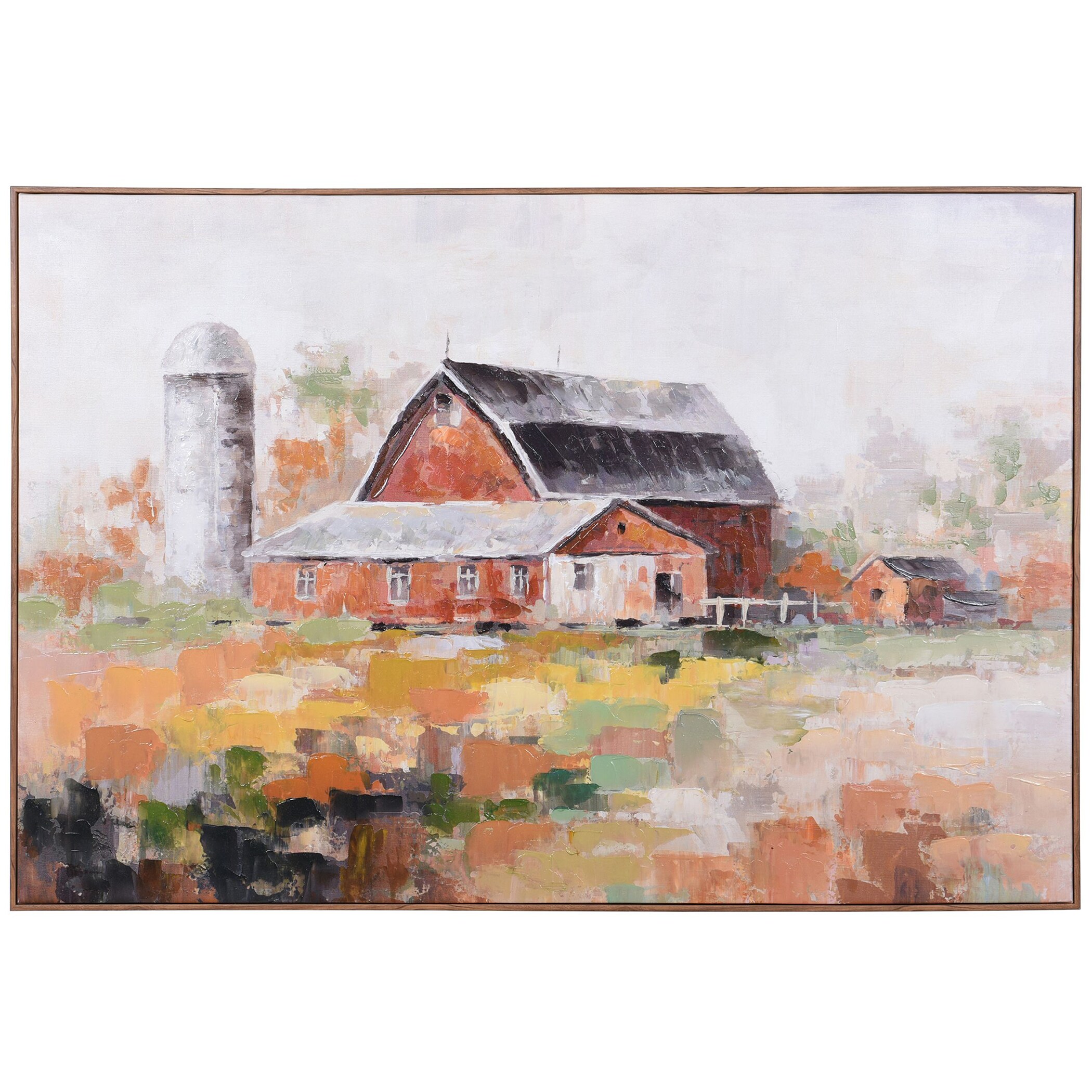 StyleCraft Home Collection WI34030DS Brown Framed 45-in H x 30-in W Abstract Print on Canvas