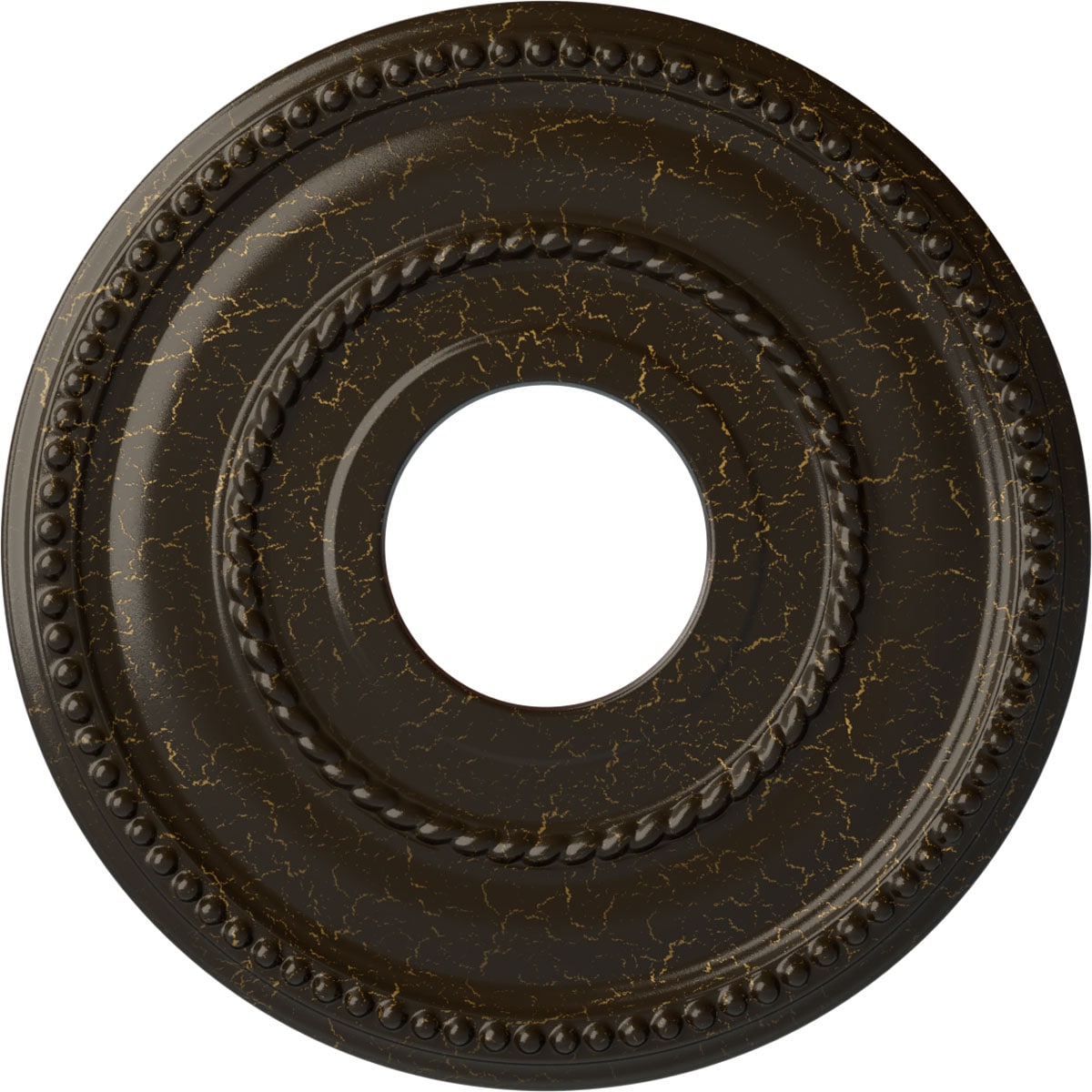 Ekena Millwork CM12VASHC Valeriano 12.125-in W x 12.125-in L Painted Stone Hearth Crackle Polyurethane Whole Ceiling Medallion