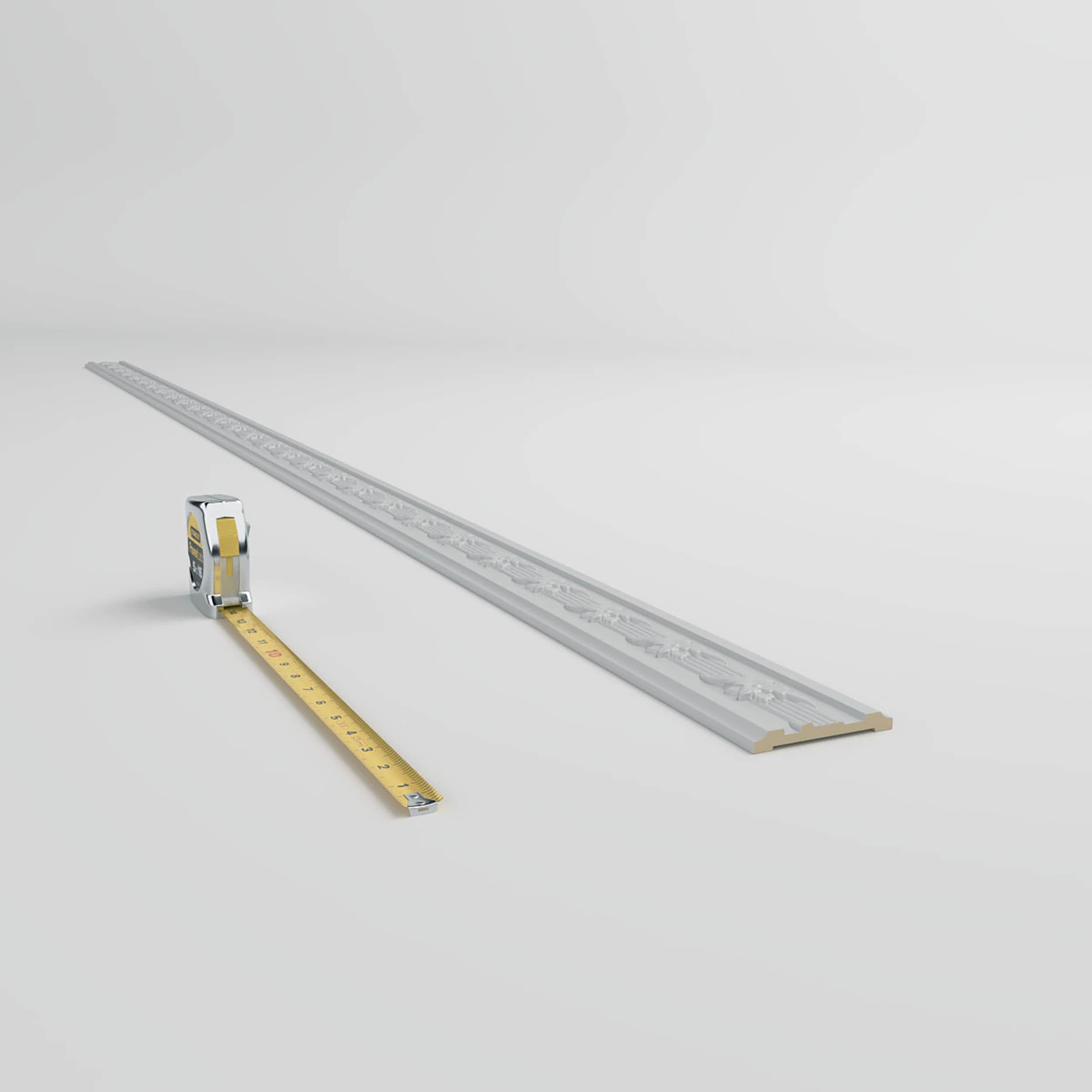Winston 94.5" Gray Polyurethane Decorative Chair Rail Moulding