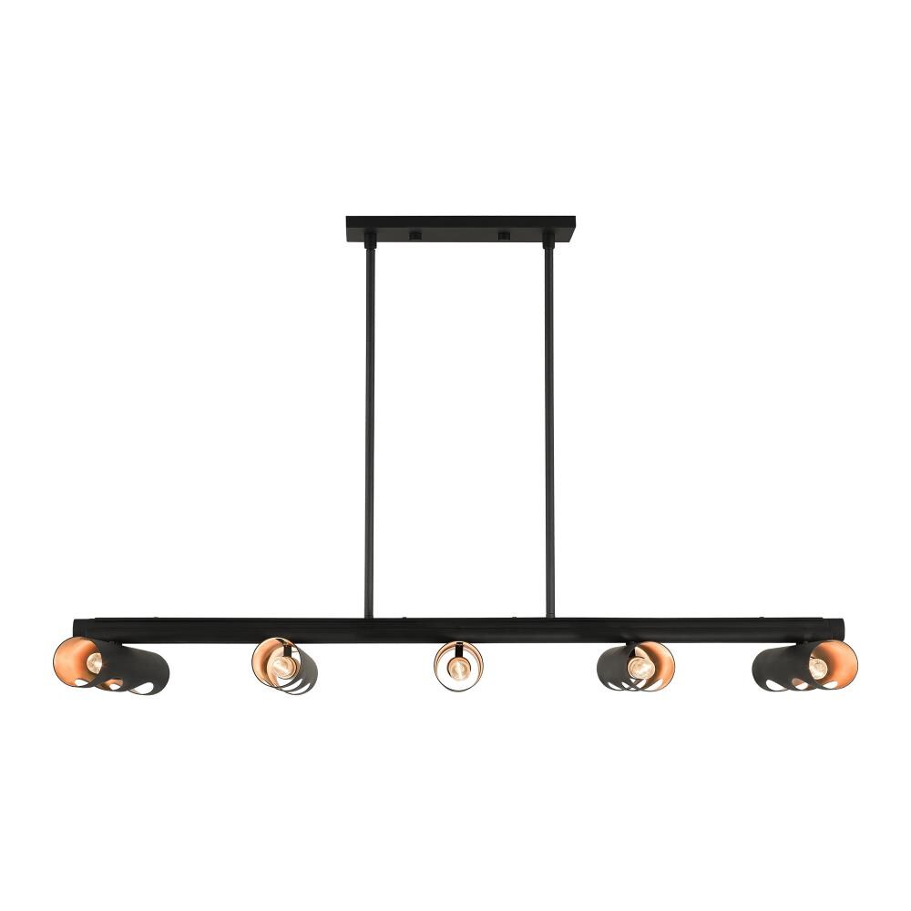 Novato Black and Gold 10-Light Linear Chandelier