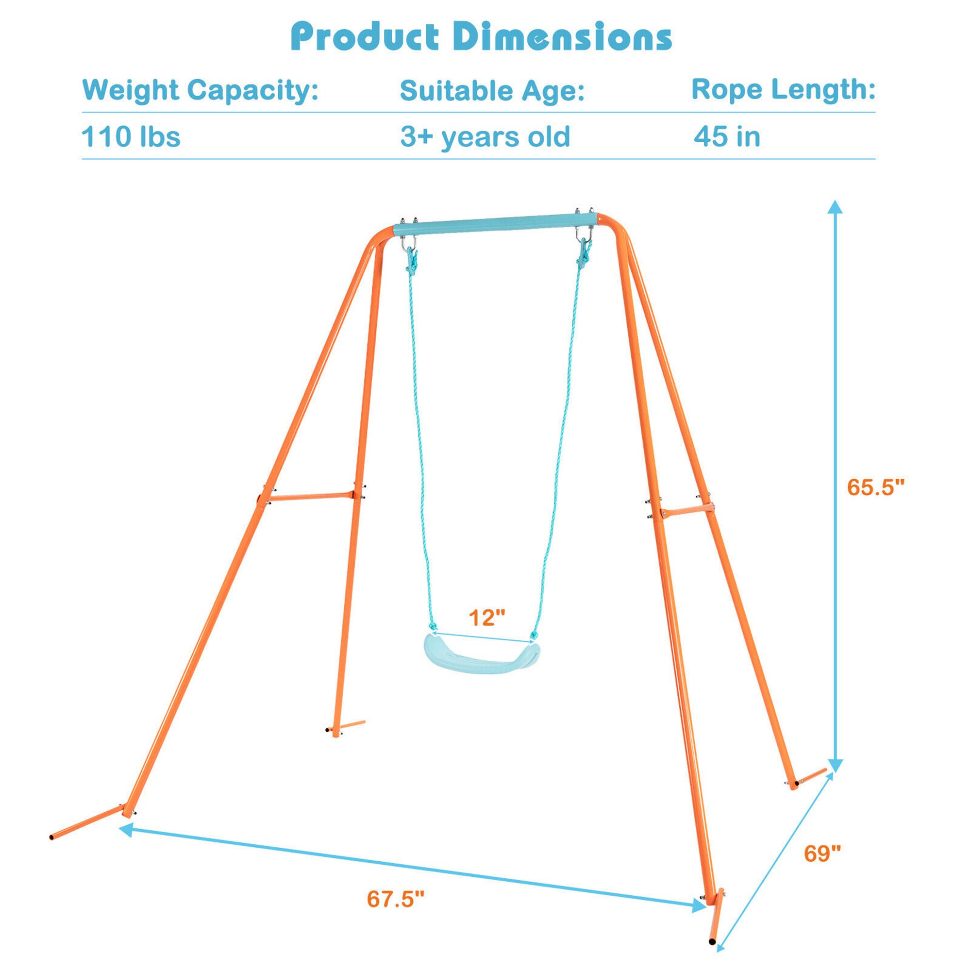 Costway TY327972OR Playset-Swings - View #2