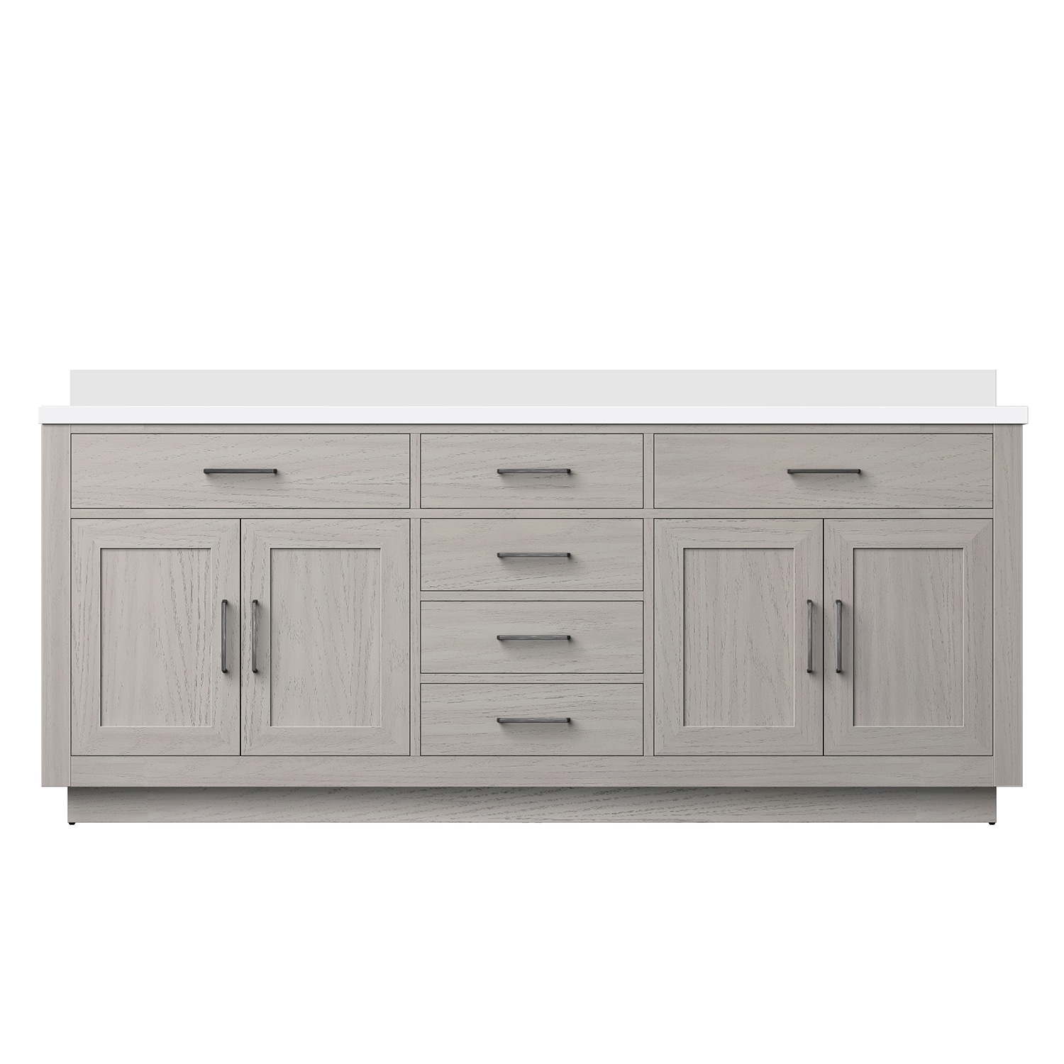 Lexora LVGI80DM300 Gilroy 80-in White Oak Undermount Double Sink Bathroom Vanity with White Cultured Marble Top