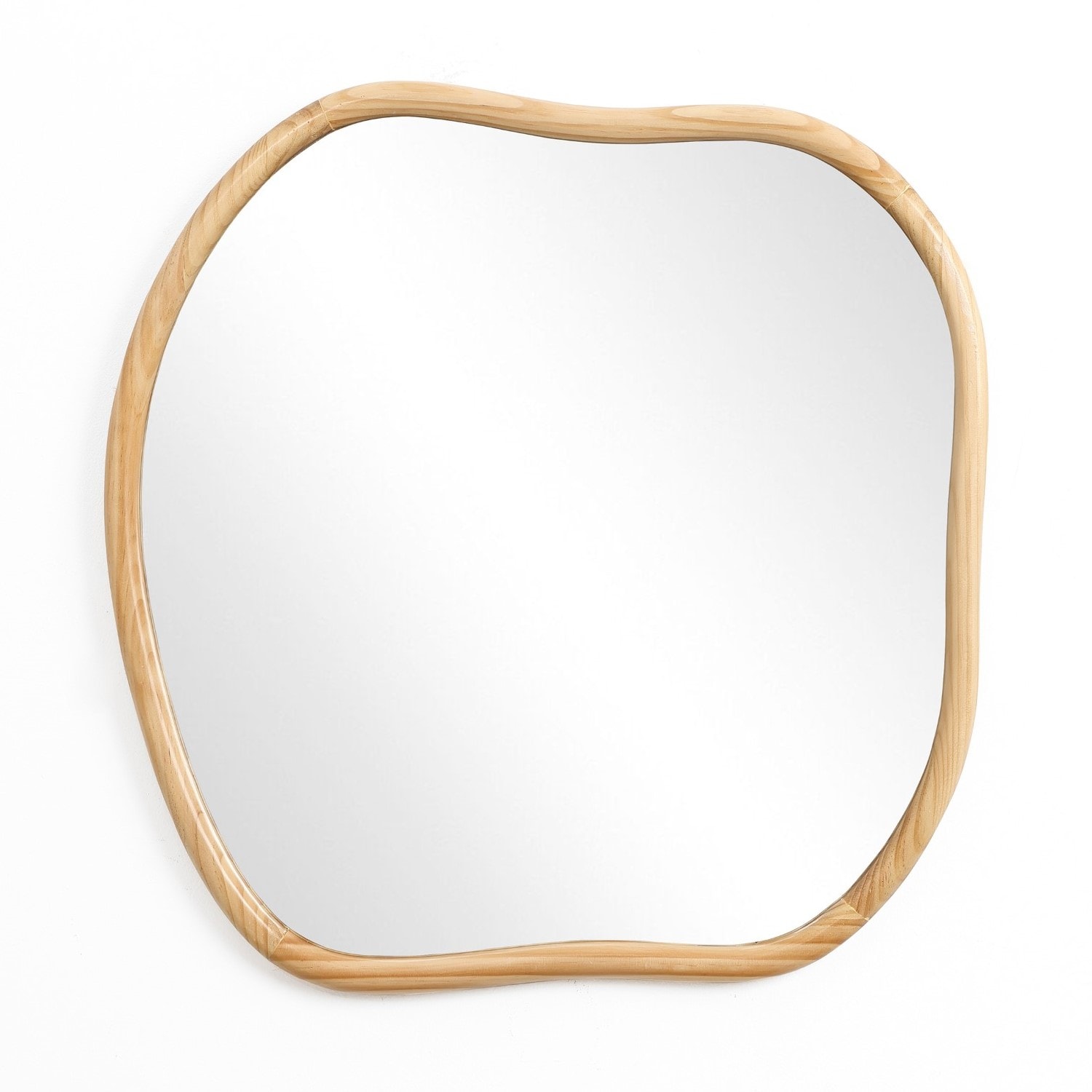 LuxenHome WHA2321 27.36-in W x 29.96-in H Irregular Brown Framed Full Length Wall Mirror
