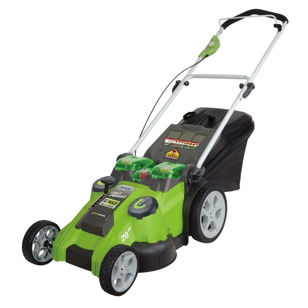 Greenworks 40Volt 20in Cordless Electric Push Lawn Mower with