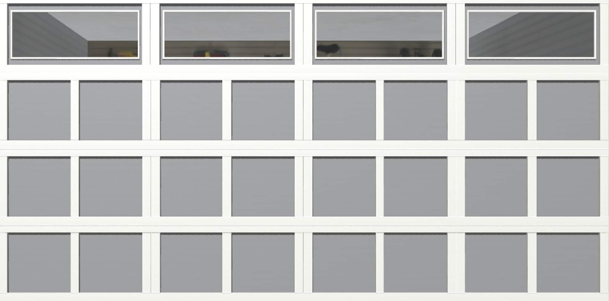 Wayne Dalton WD9405NPWGYCRII167 Classic Steel Model 9405 16-ft x 7-ft Insulated White, Gray Double Garage Door with Windows