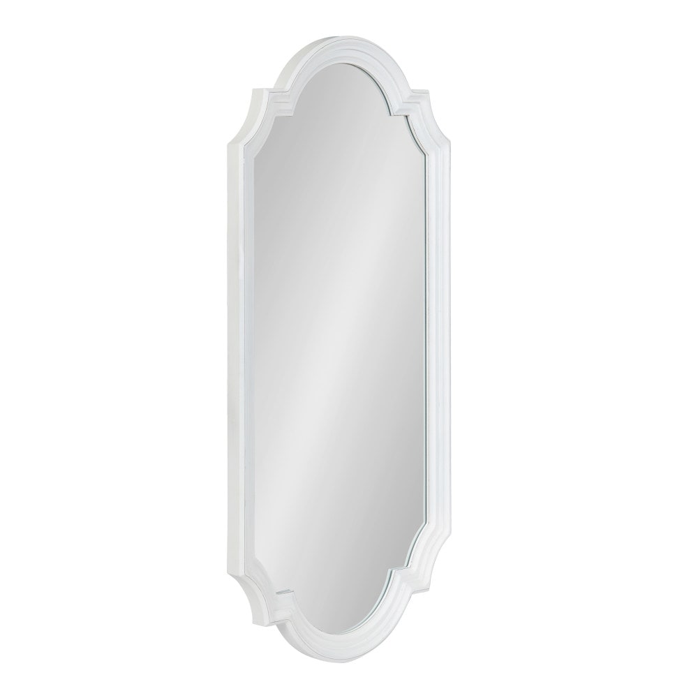Kate and Laurel 20.00-in W x 42.00-in H Oval White Framed Wall Mirror