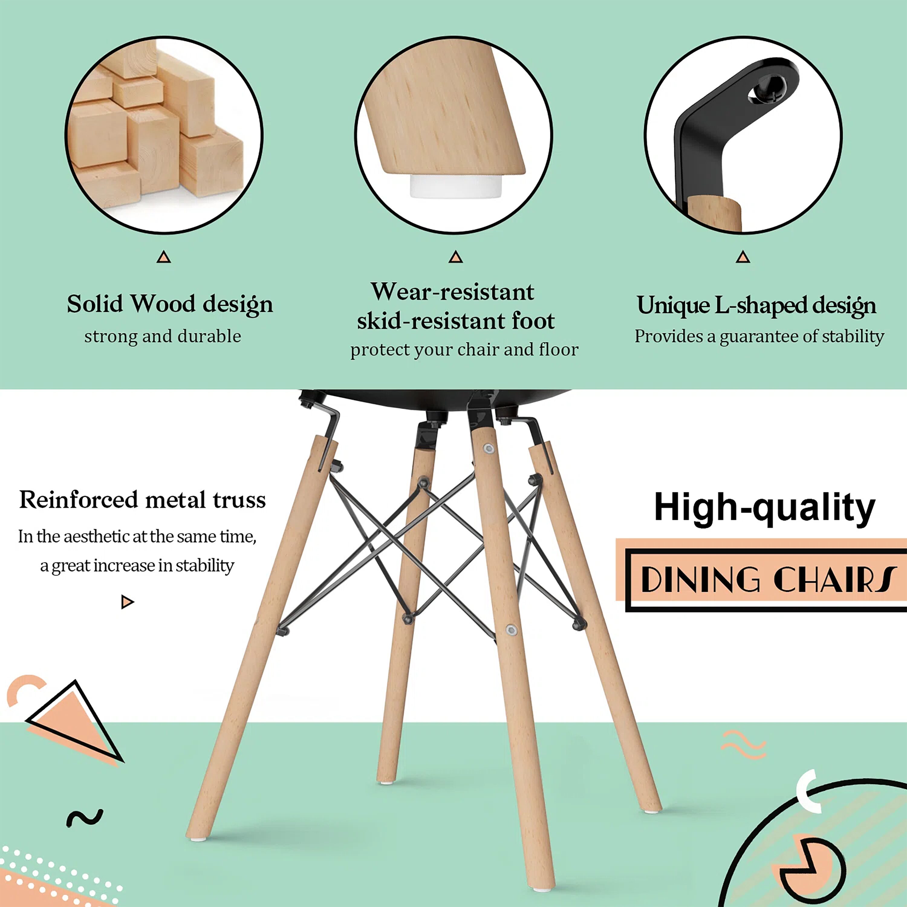 Vineego LS-LC7000-4 Dining-Chairs - View #6