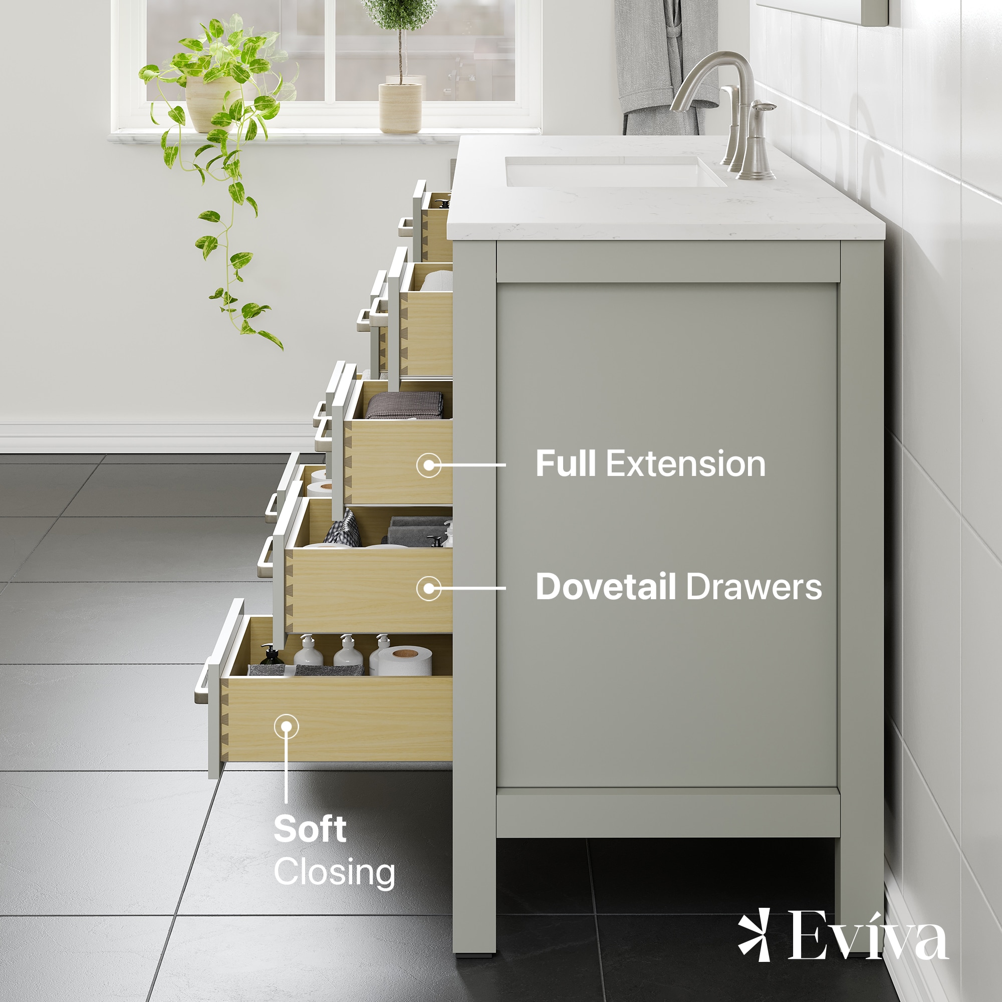 Eviva EVVN412-54GR-Q Bath-Vanity-Combo - View #5