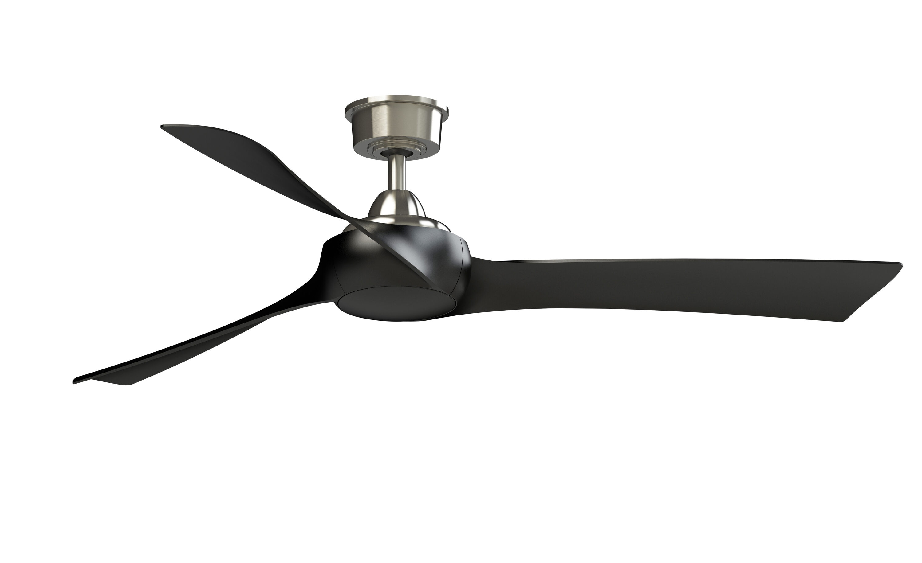 Fanimation FPD8530BN-60BL Wrap Custom 60-in Outdoor Smart Brushed Nickel with Black Blades Ceiling Fan Light Kit Compatible - Remote Included ( 3 -Blade )