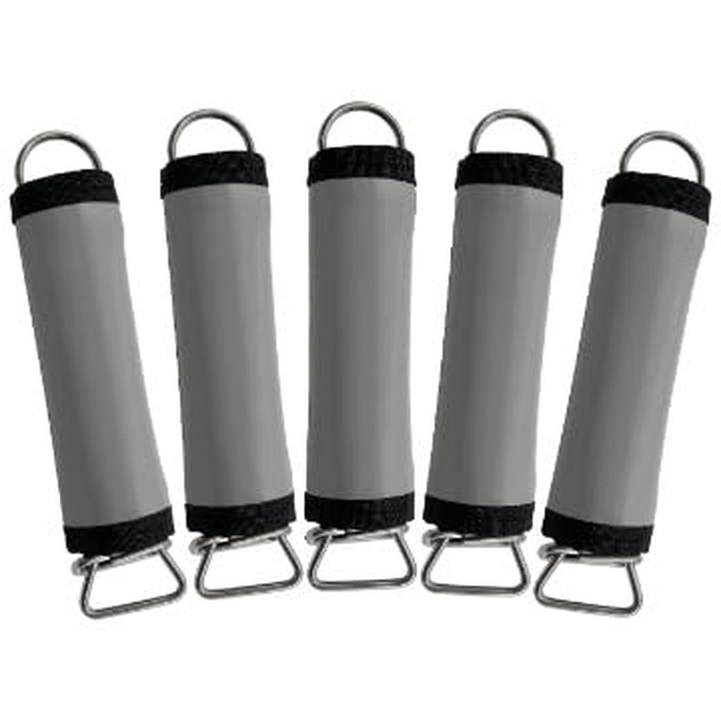 Poolzilla SW-H&L-GRAY-5PK 5 PCS Heavy Duty Vinyl Gray Pool Spring Wraps for Spring Sleeves with Hook Loop for Easy Installation