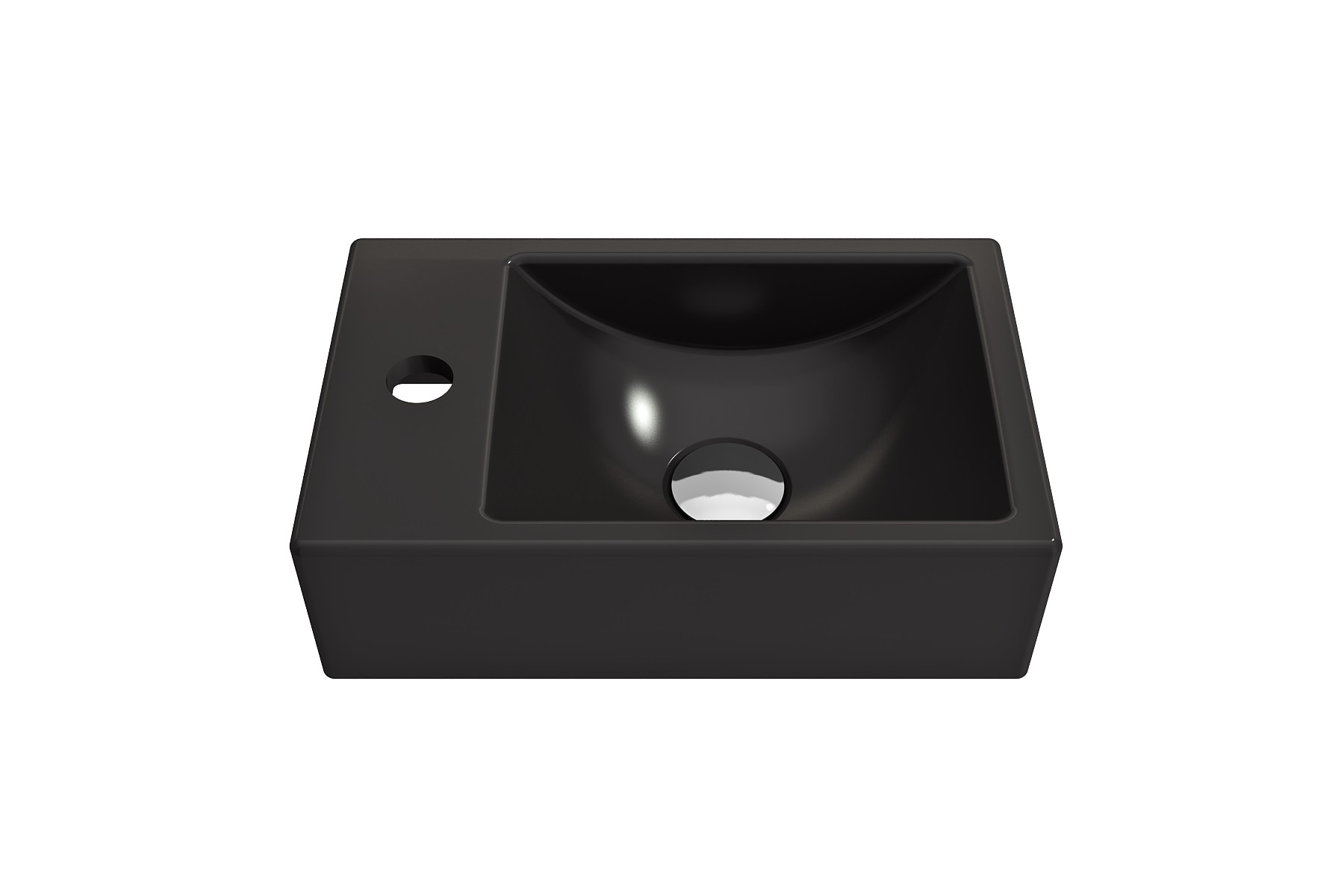 BOCCHI 1418-004-0126 Fire clay Wall-mount Rectangular Modern Matte Black Bathroom Sink ( 14.5-Inches x 9-Inches )