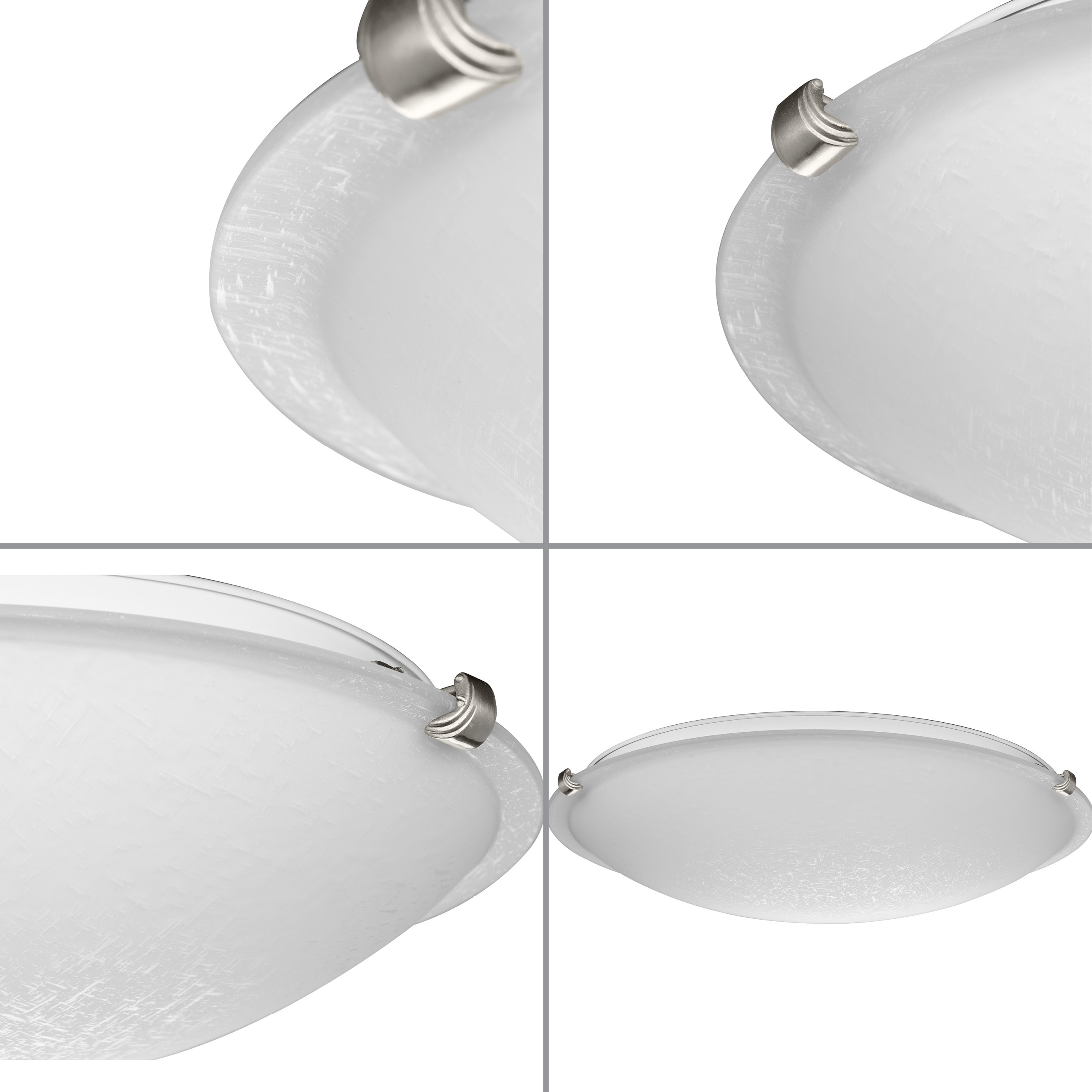 Linen Dome Brushed Nickel LED Flush Mount Light