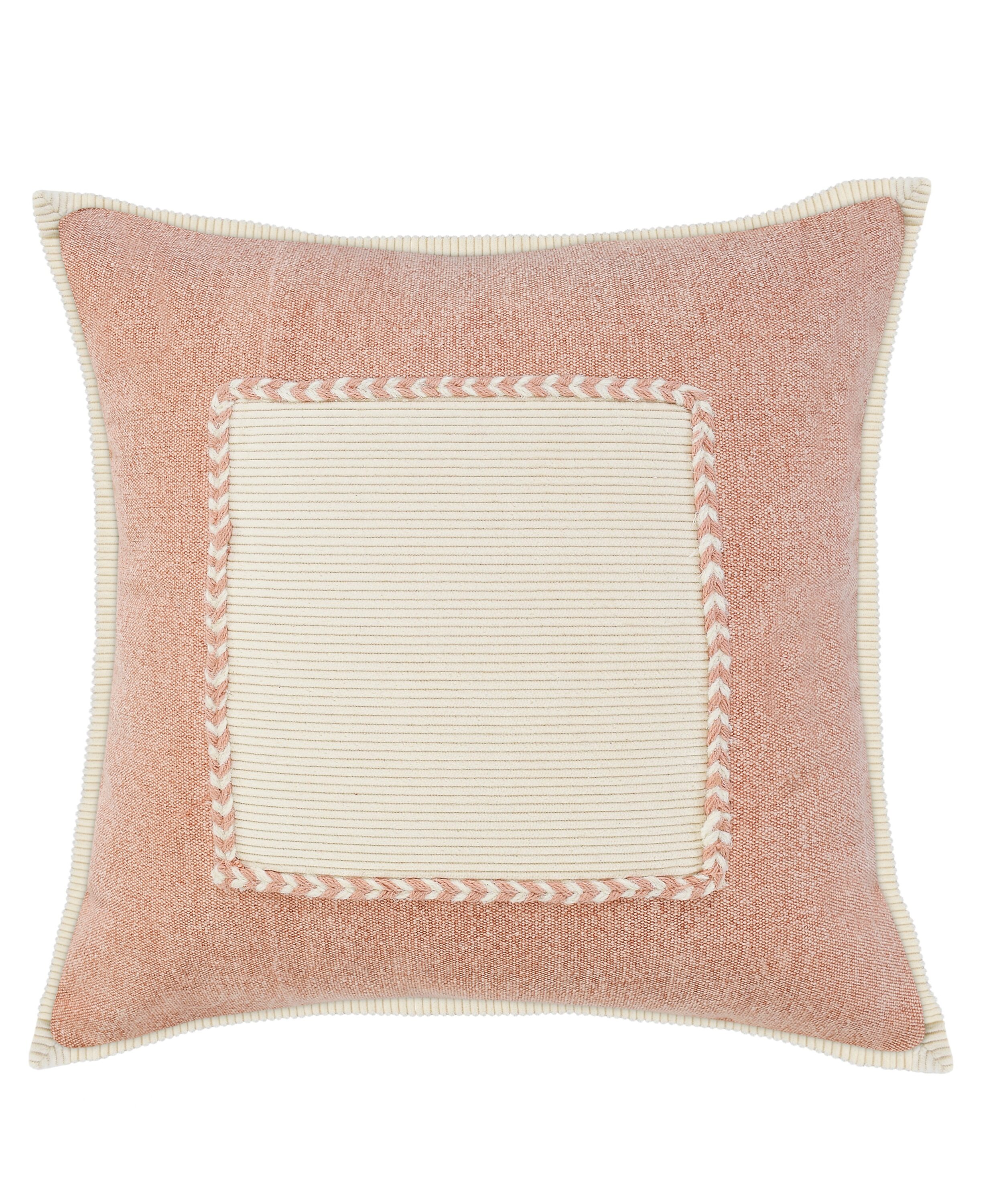 LR Home 5390A1084934J8 Riviera 20-in x 20-in Dusty Pink/Cream Square Indoor Decorative Pillow