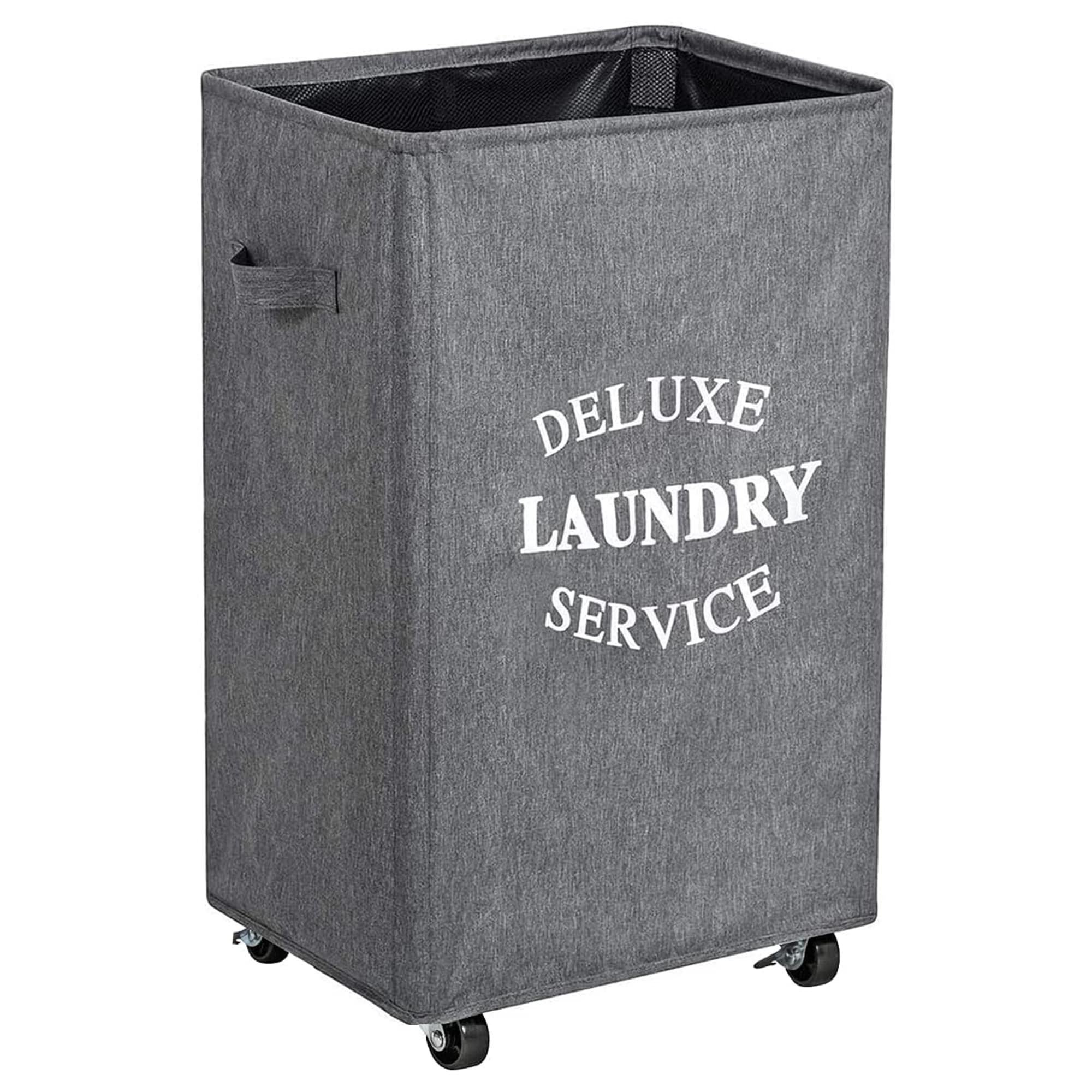 WOWLIVE 319747 90-Liter Gray Polyester Laundry Basket