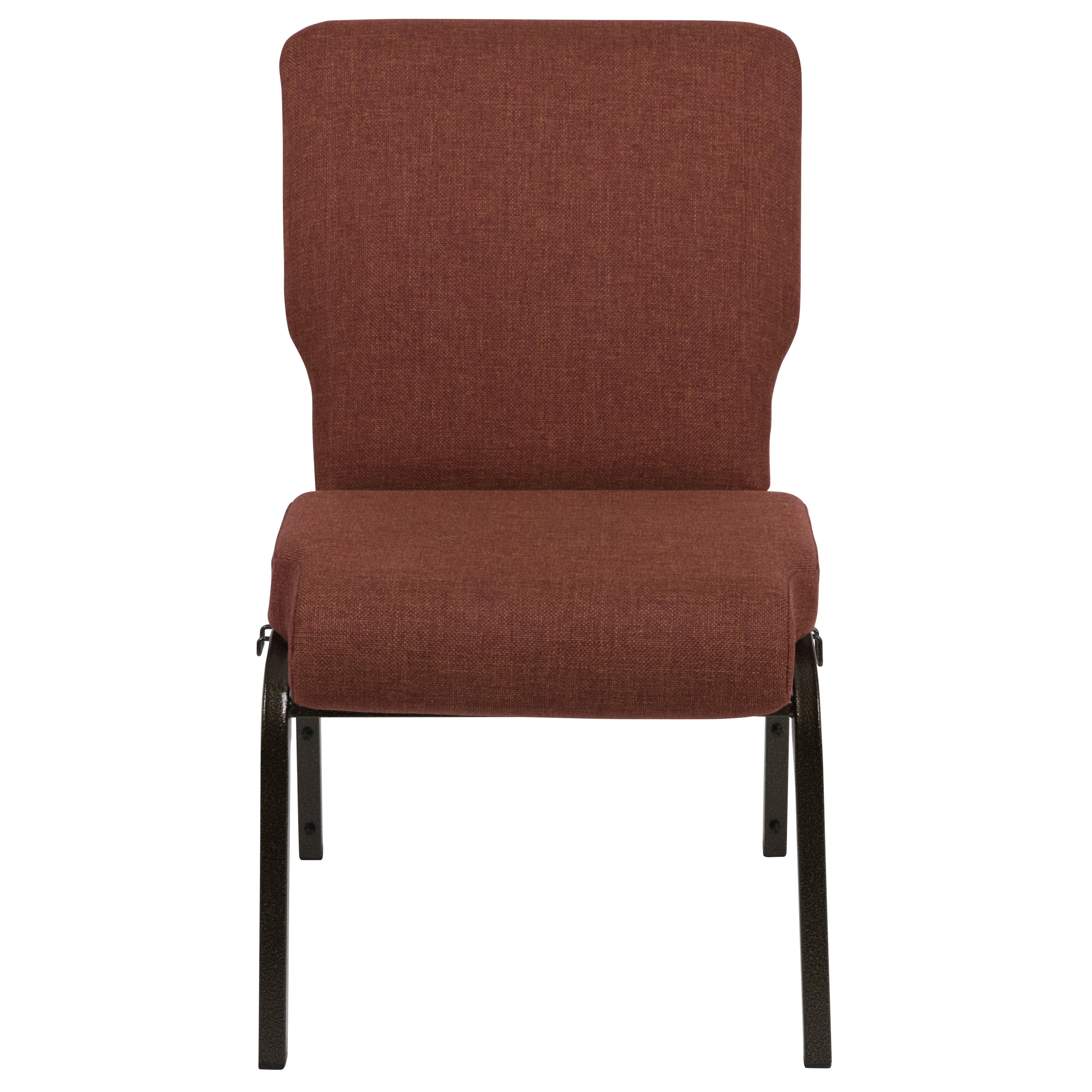 Cinnamon Fabric Stacking Chair with Gold Vein Metal Frame