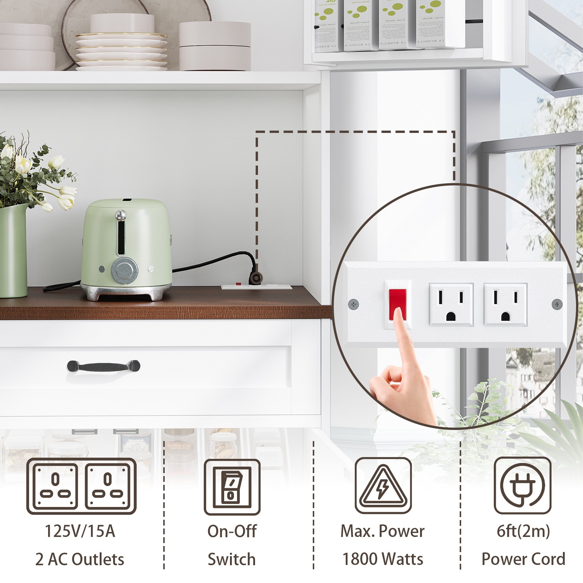 Pocassy GREATANTS-SNBS030WT Dining-Kitchen-Storarge - View #6