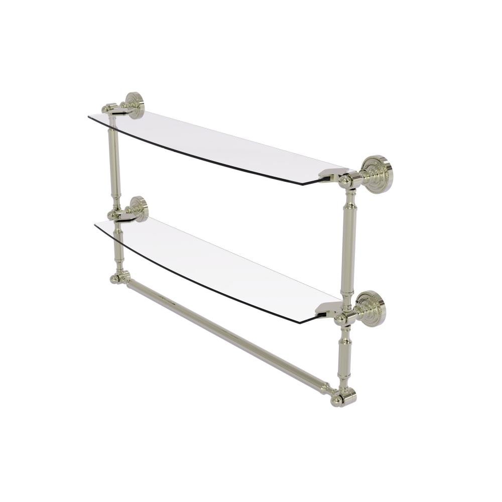 Allied Brass DT-34TB/24-PNI Dottingham Polished Nickel 2-Tier Wall Mount Bathroom Shelf (24-in X 15-in X 5-in)