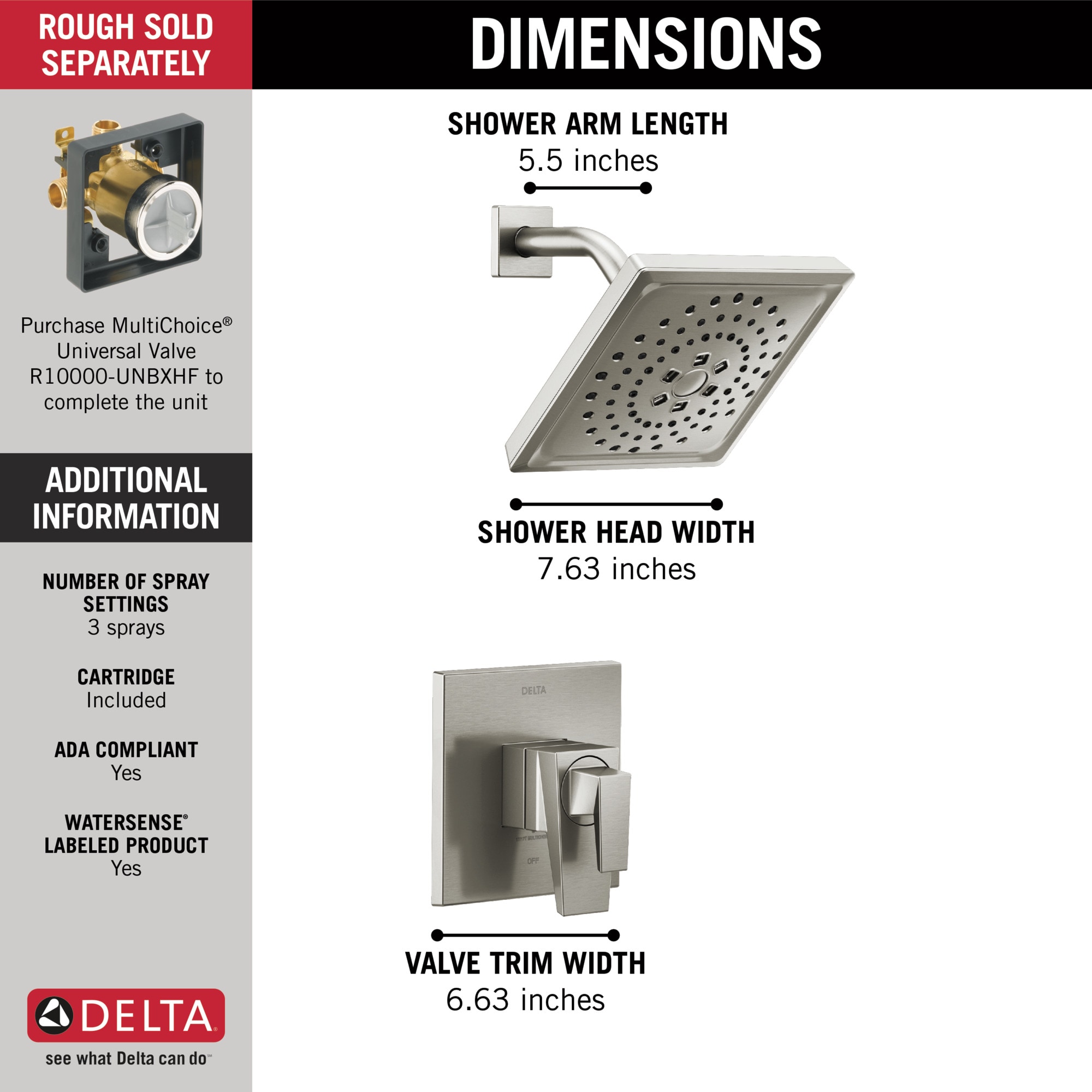 Delta T17243-SS-PR Tub-Shower-Faucets - View #3