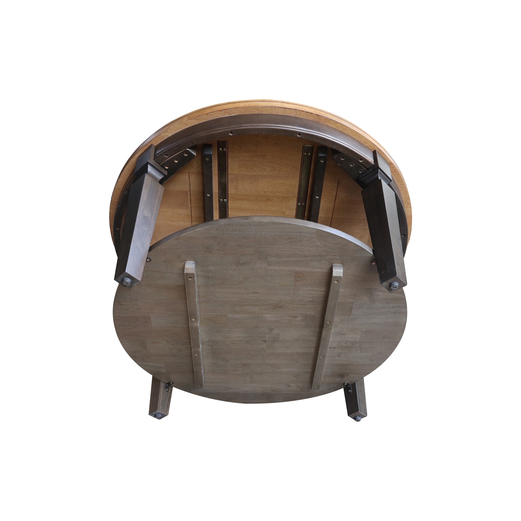 Vista Round Hickory and Washed Coal Wood Coffee Table